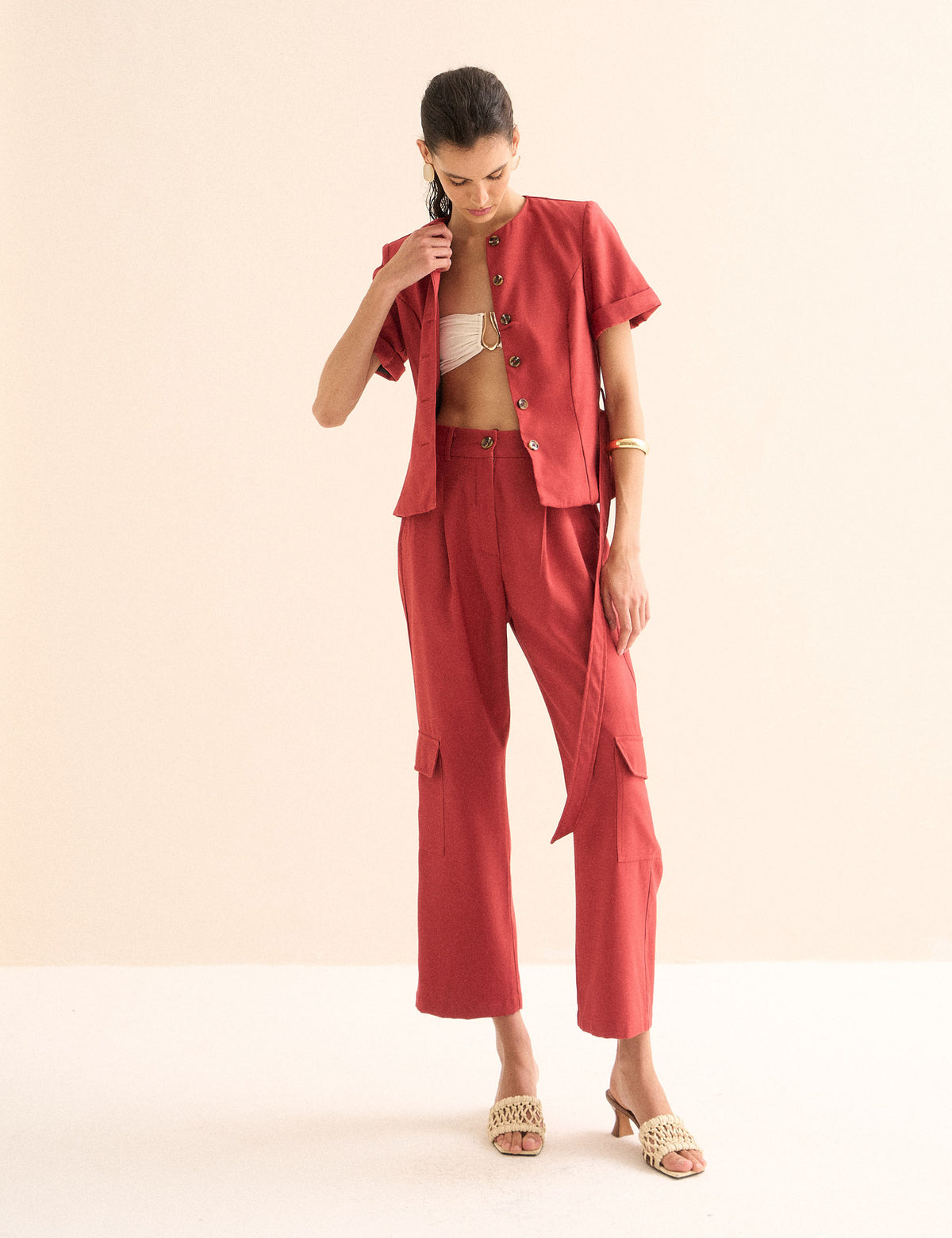 Calça Paola Viscose Vermelho