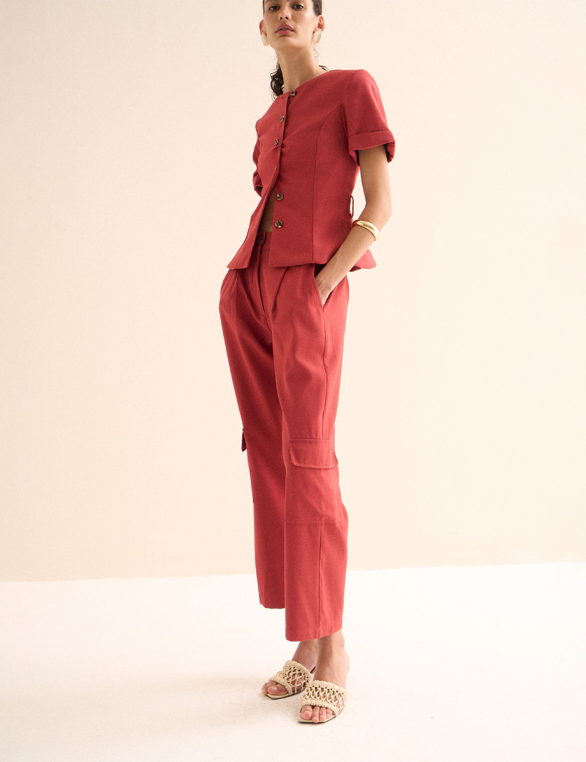 Calça Paola Viscose Vermelho
