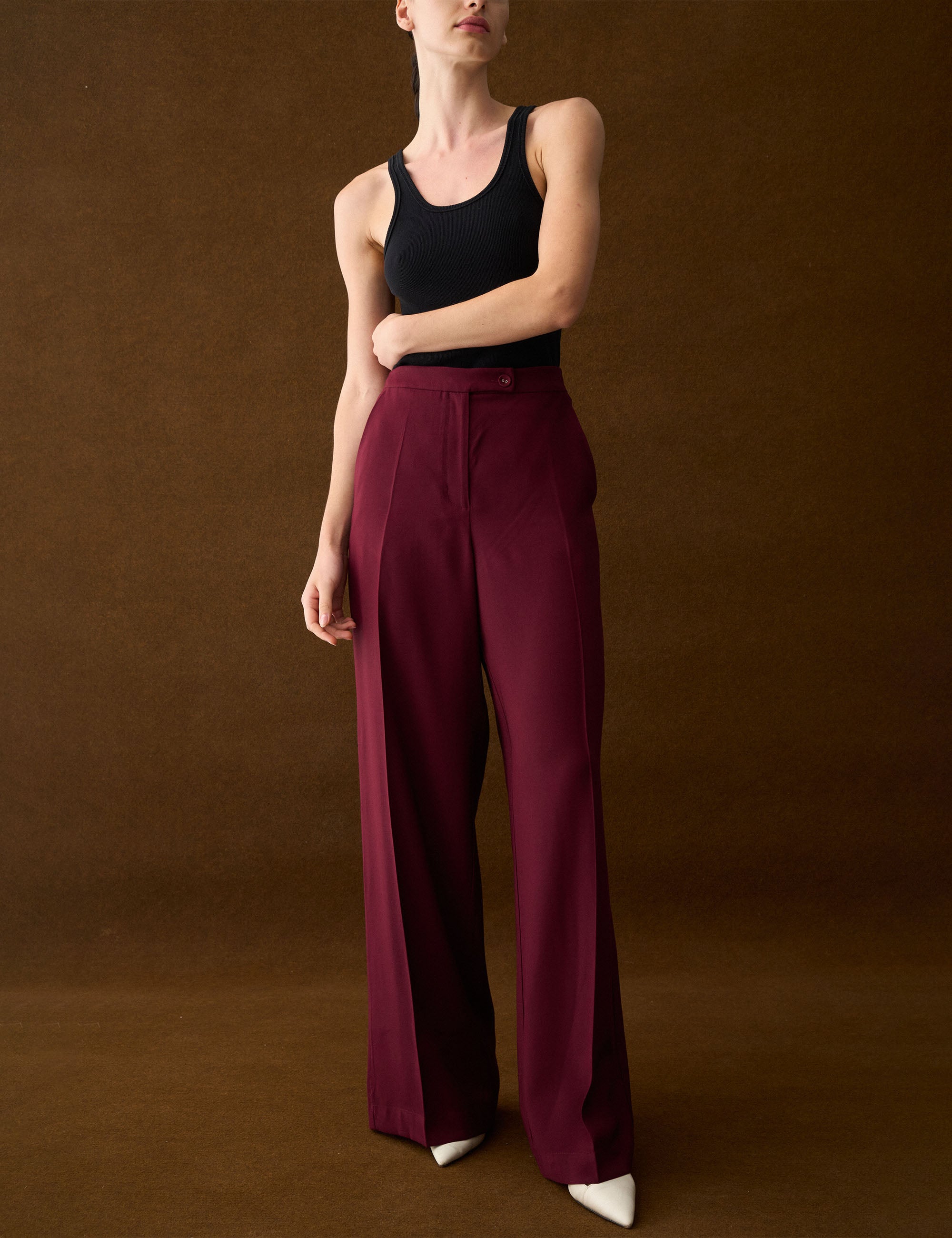 Calça Paulina Alfaiataria Bordeaux