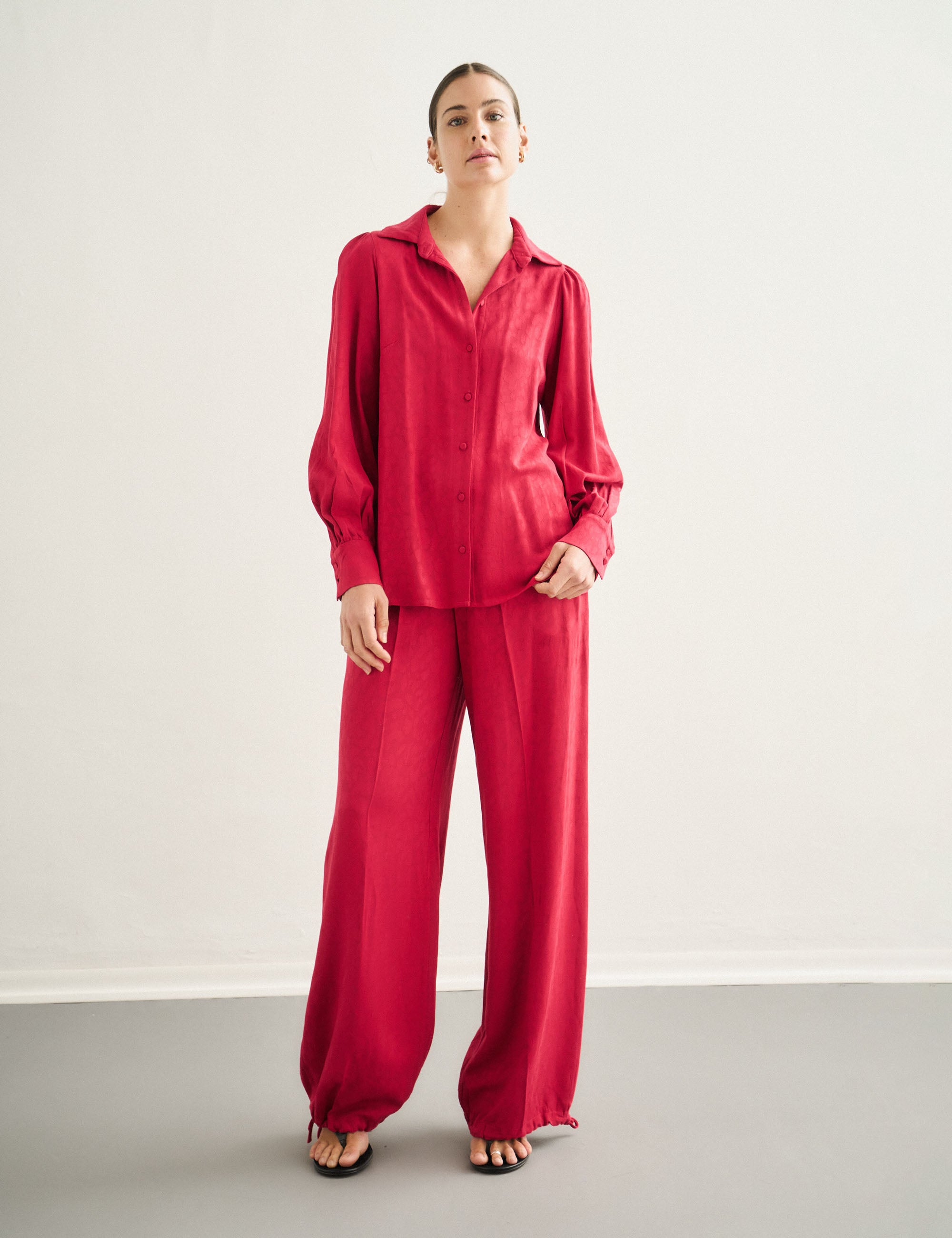 Camisa Sandra Jacquard Vermelho