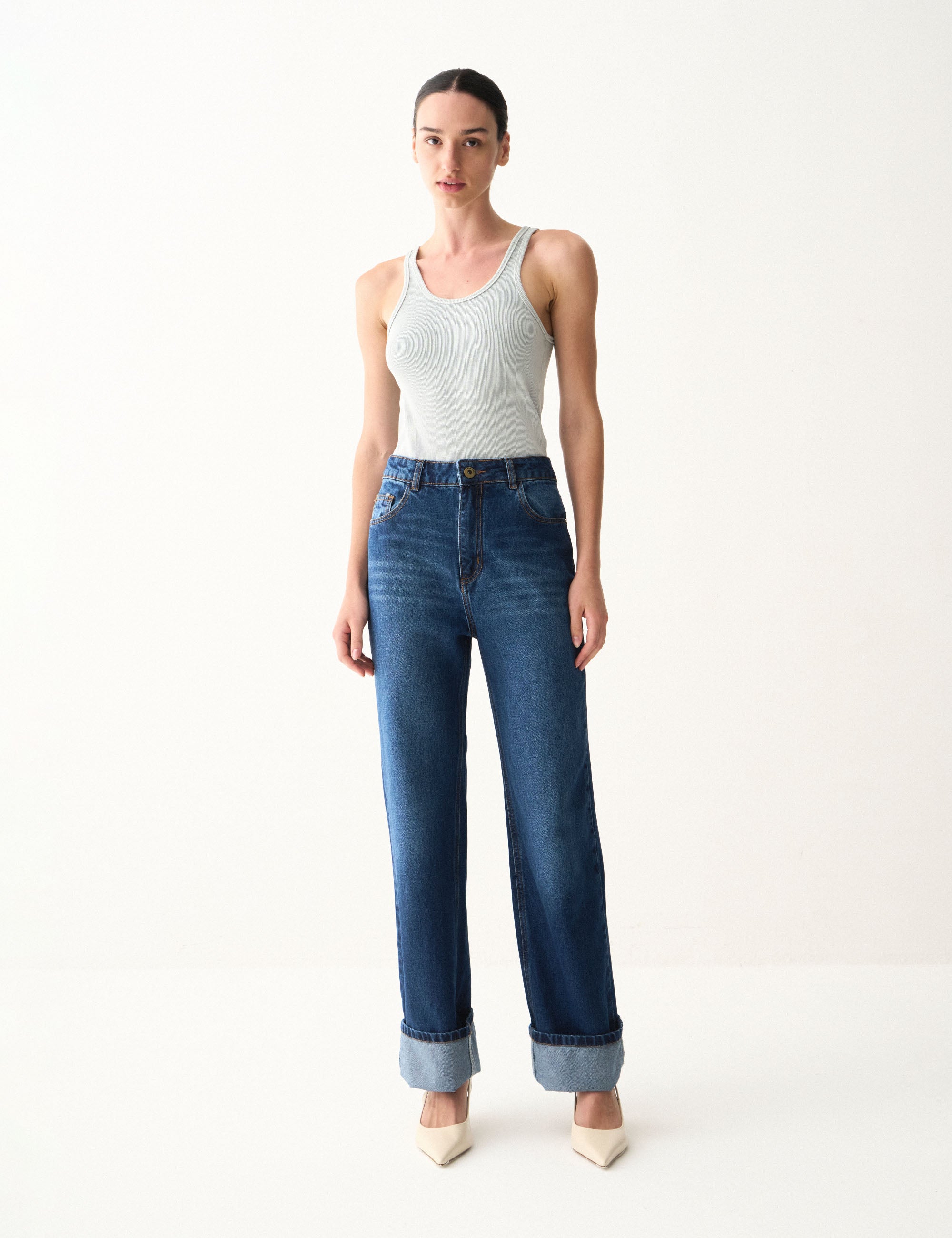 Calça Stephani Denim Jeans Escuro