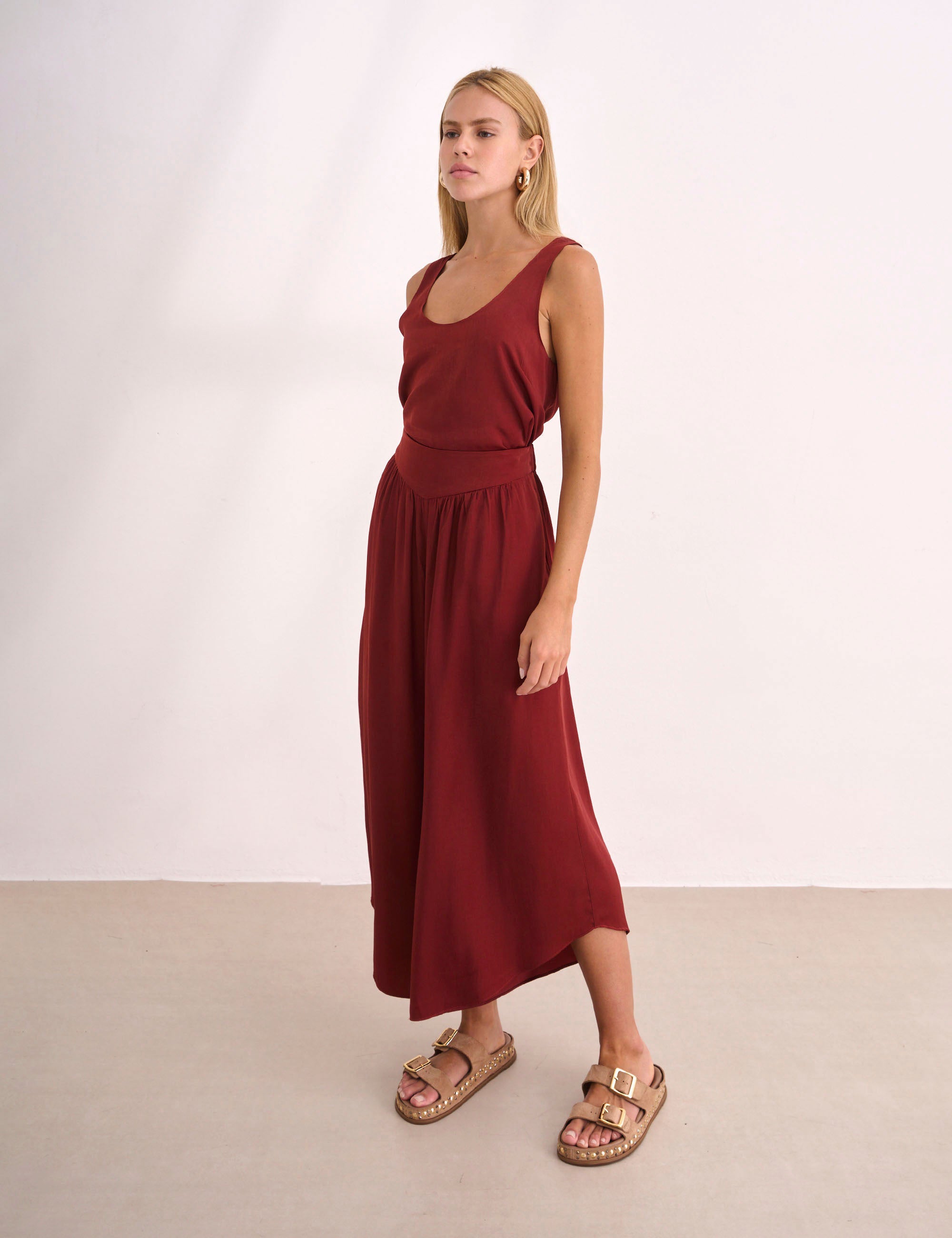Calça Violett Cetim Vermelho