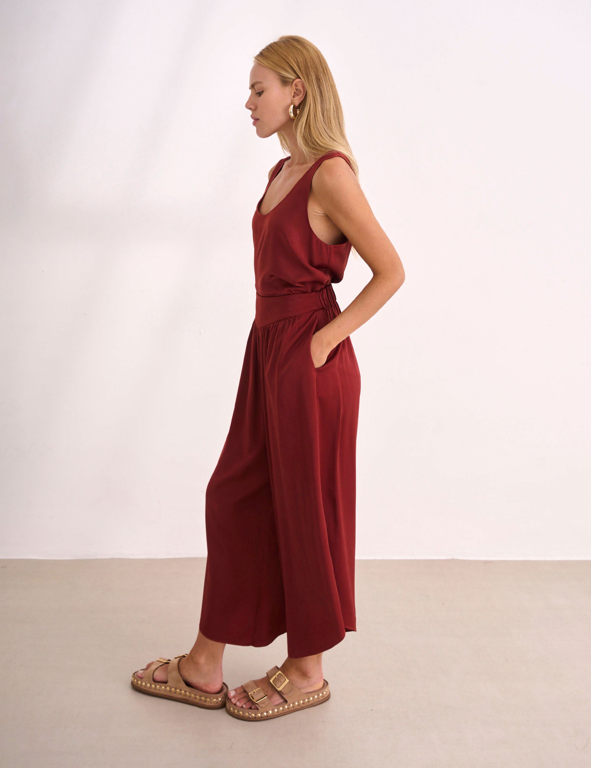Calça Violett Cetim Vermelho