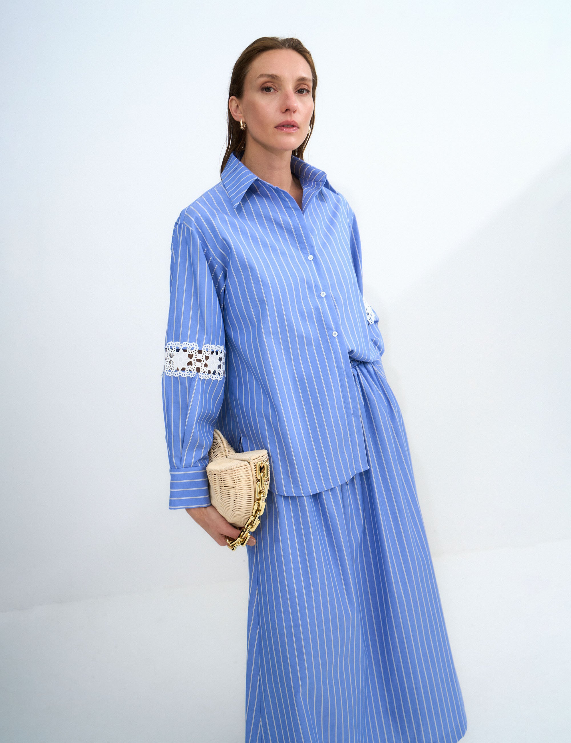 Camisa Alice Risca Azul