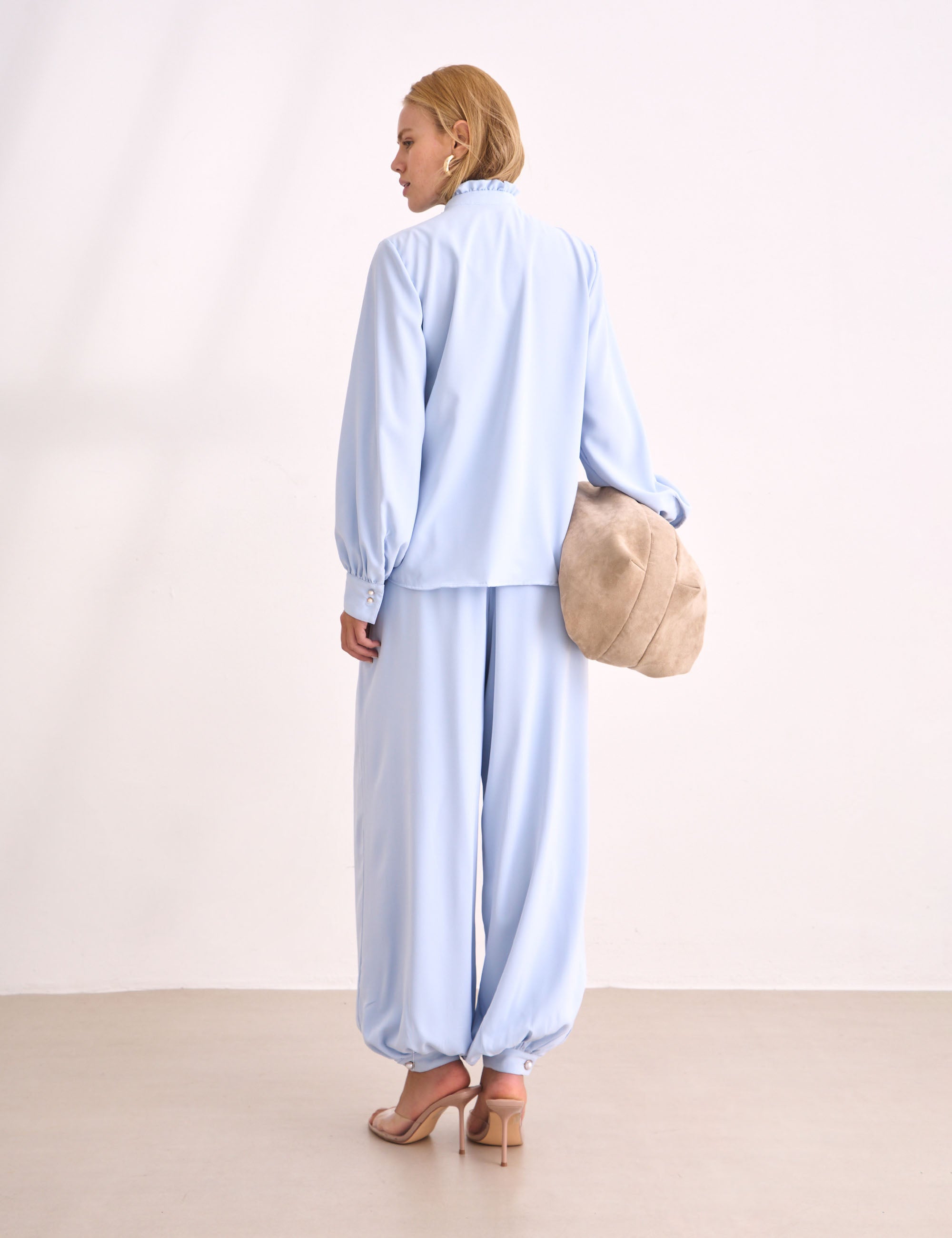 Camisa Aurora Crepe Azul