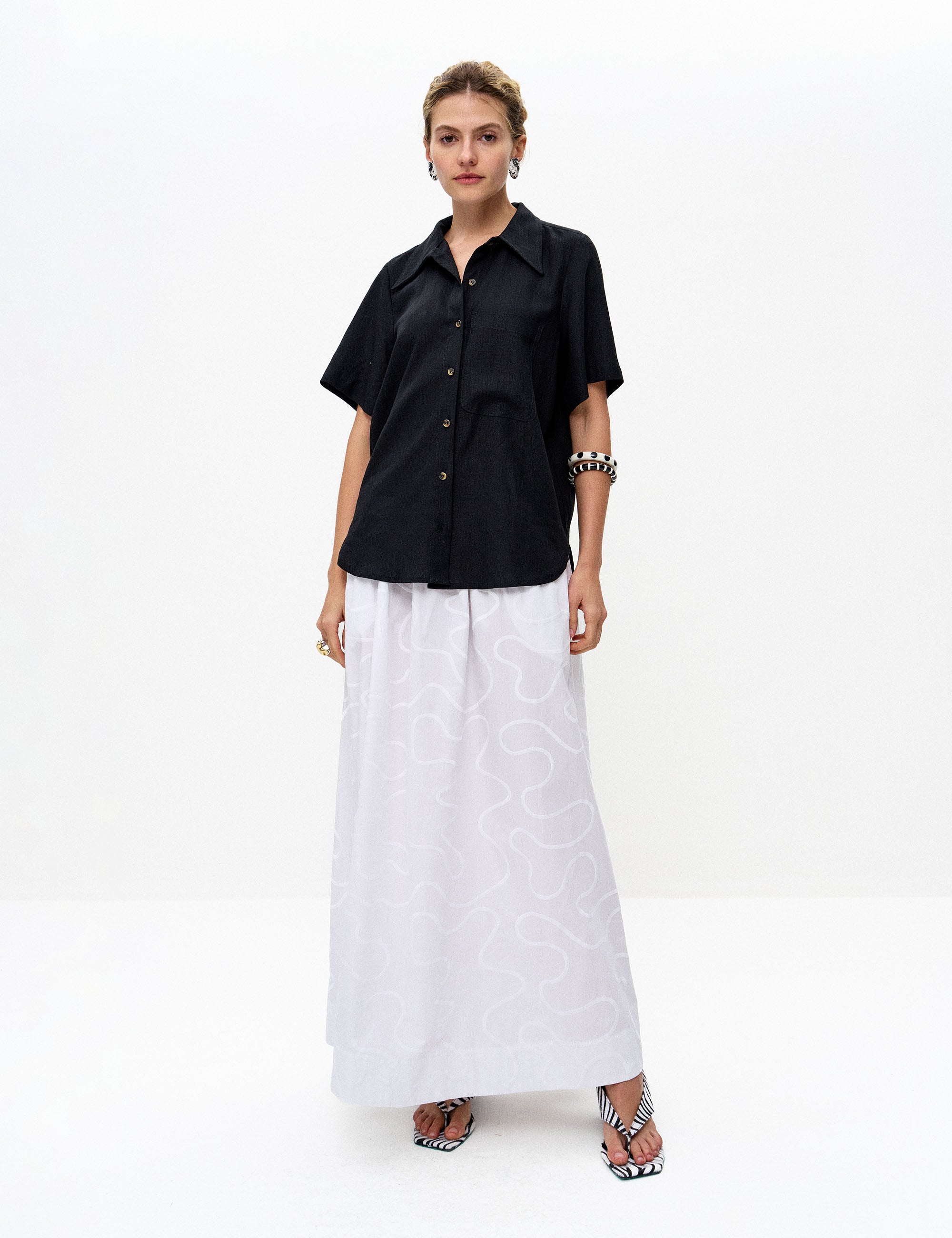 Camisa Ayla Linho Preto