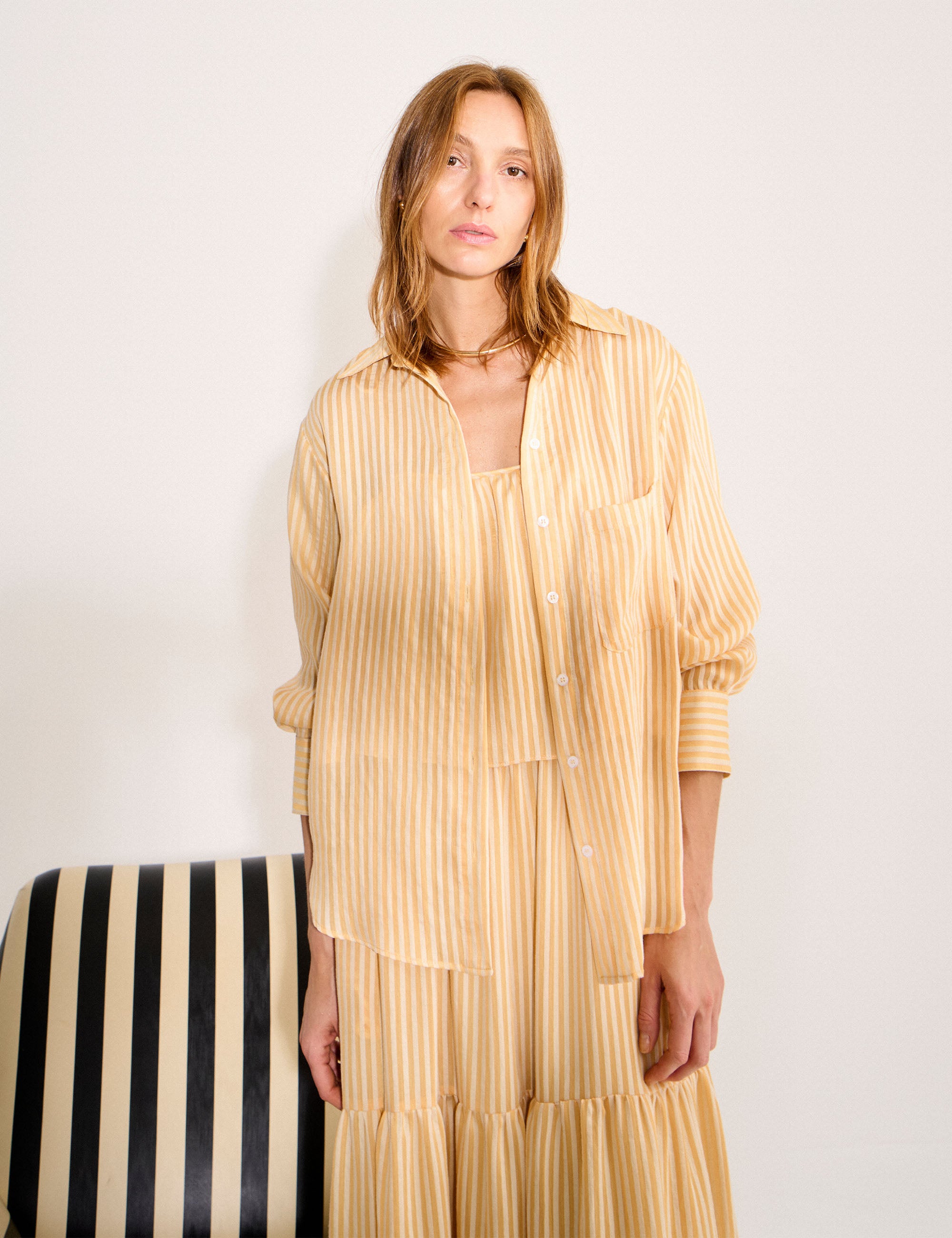 Camisa Bianca Listra Amarelo