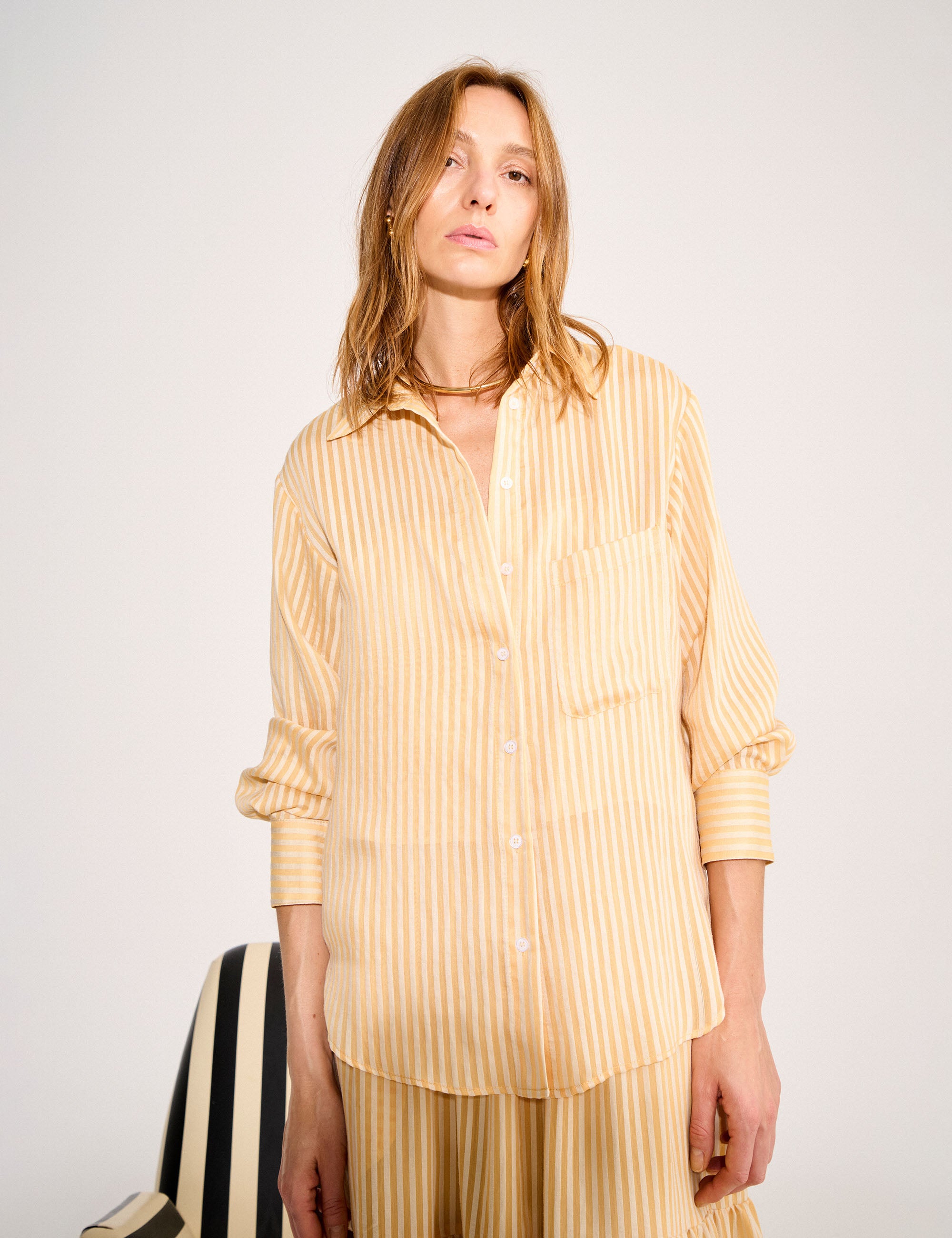 Camisa Bianca Listra Amarelo