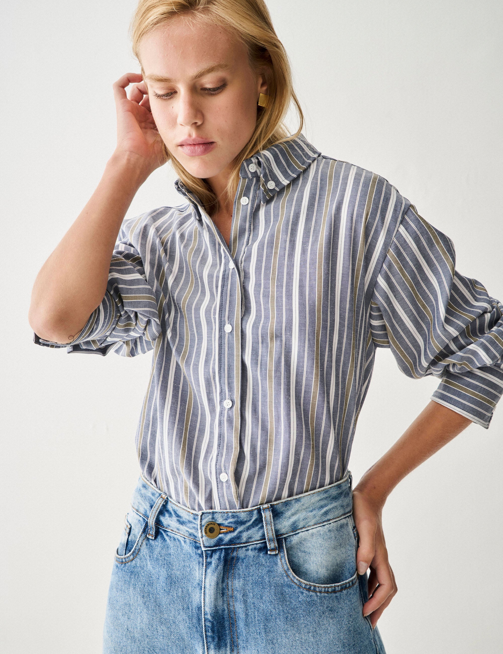 Camisa Casual Tricoline Denim