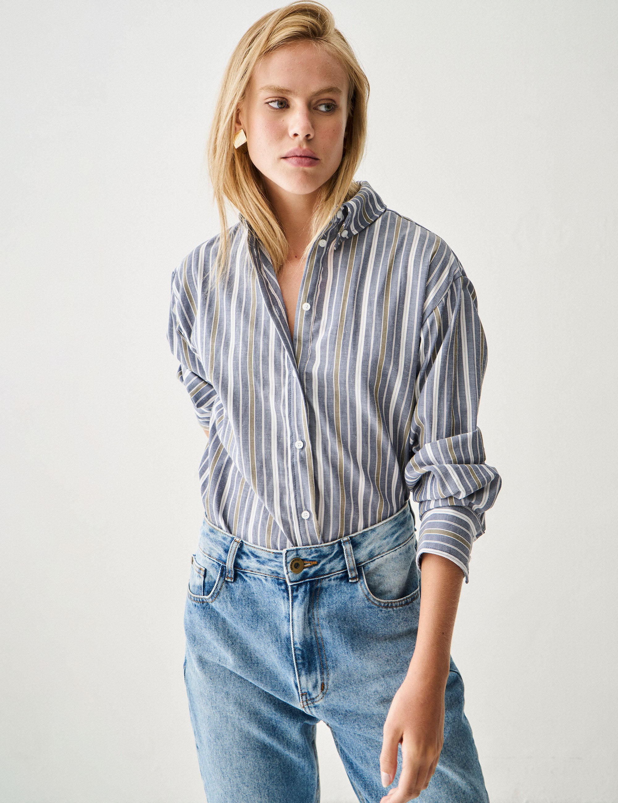 Camisa Casual Tricoline Denim
