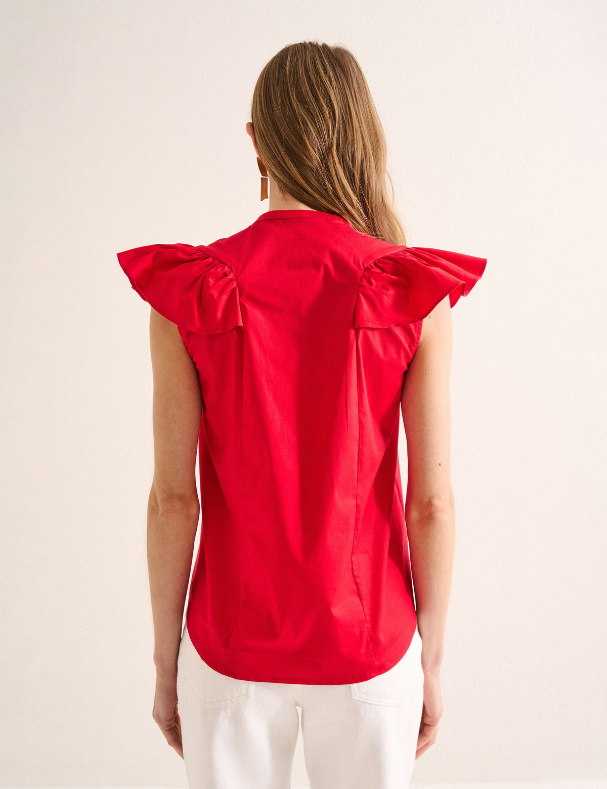 Camisa Clara Tricoline Vermelho