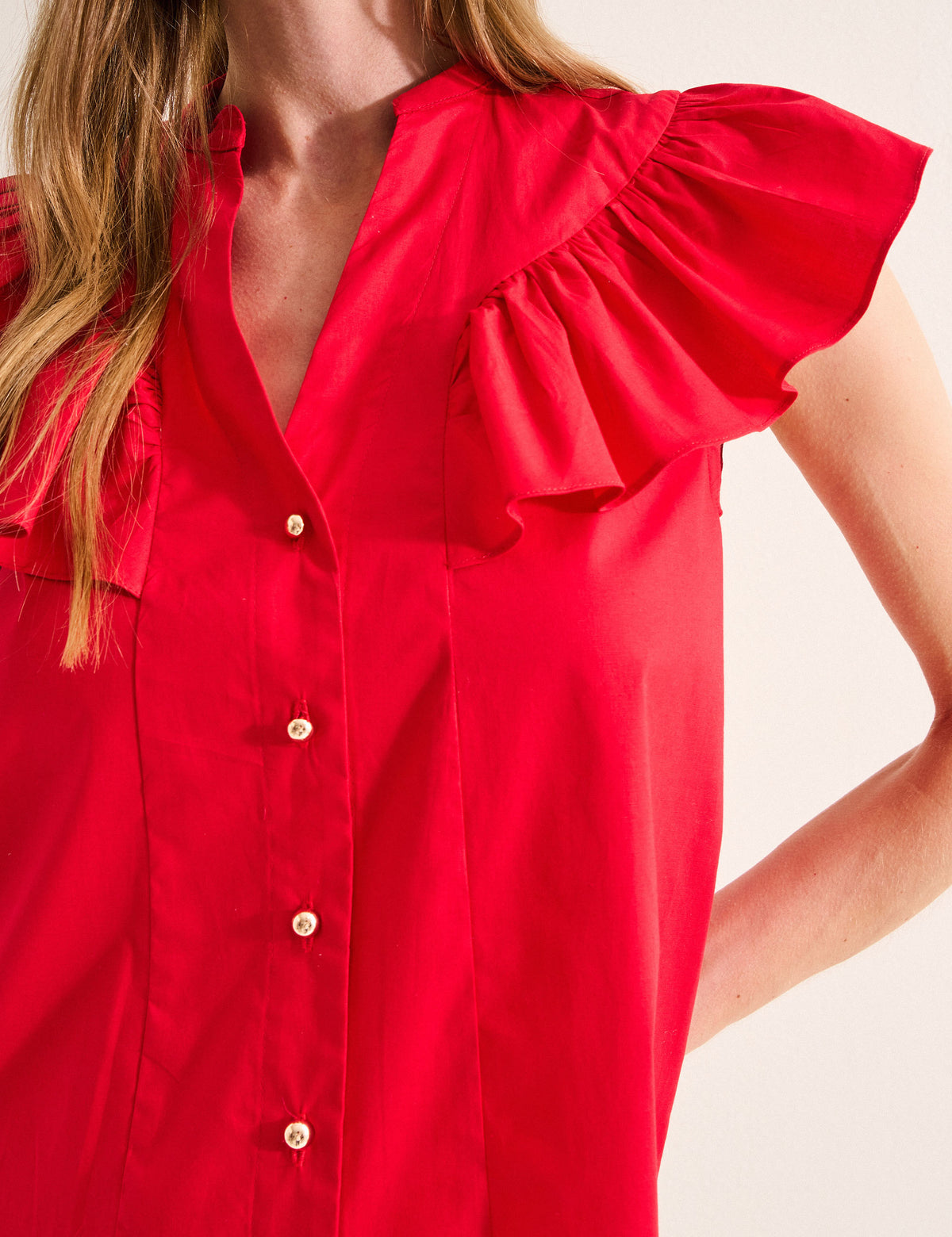 Camisa Clara Tricoline Vermelho