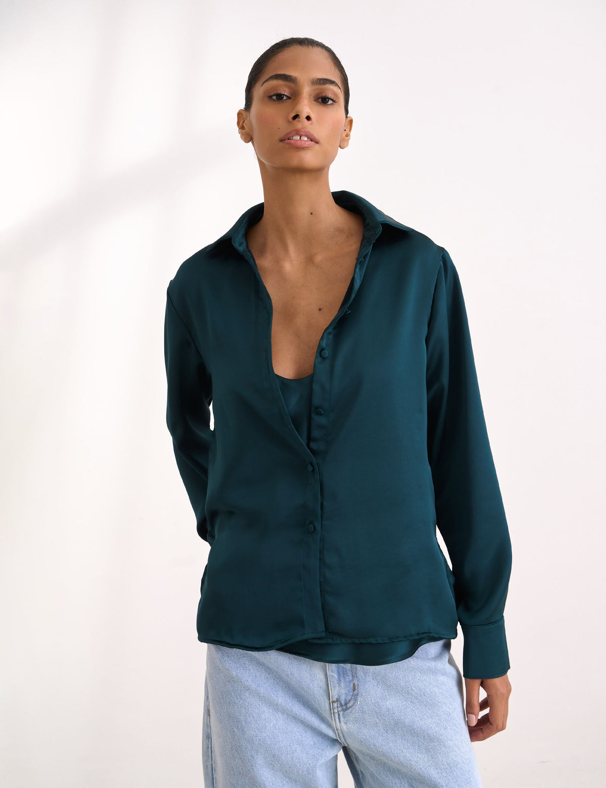 Camisa Esmerald Cetim Esmeralda