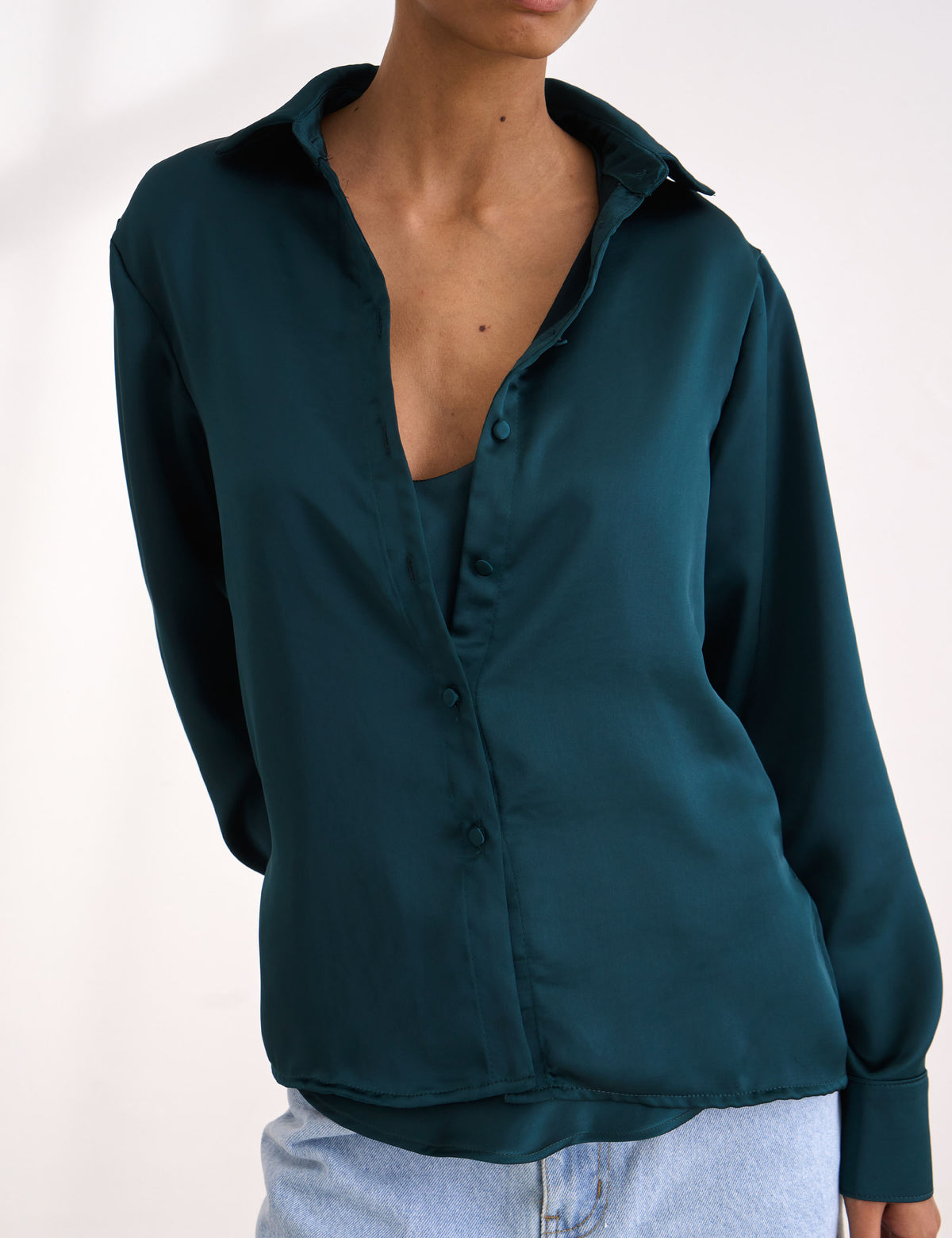 Camisa Esmerald Cetim Esmeralda