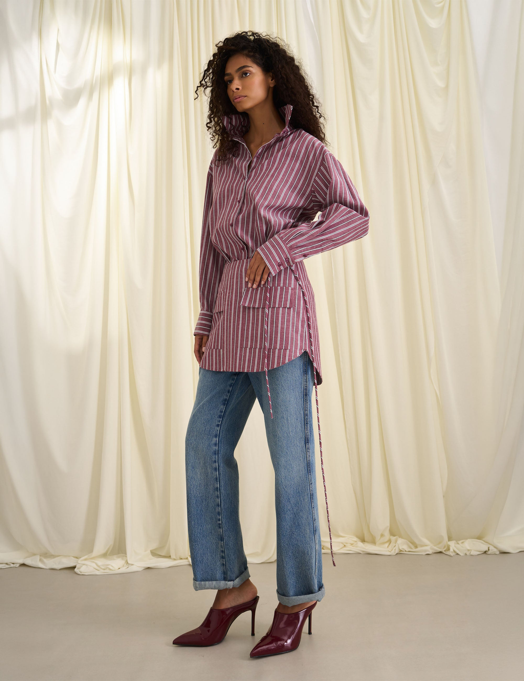 Camisa Fabiana Tricoline Bordeaux