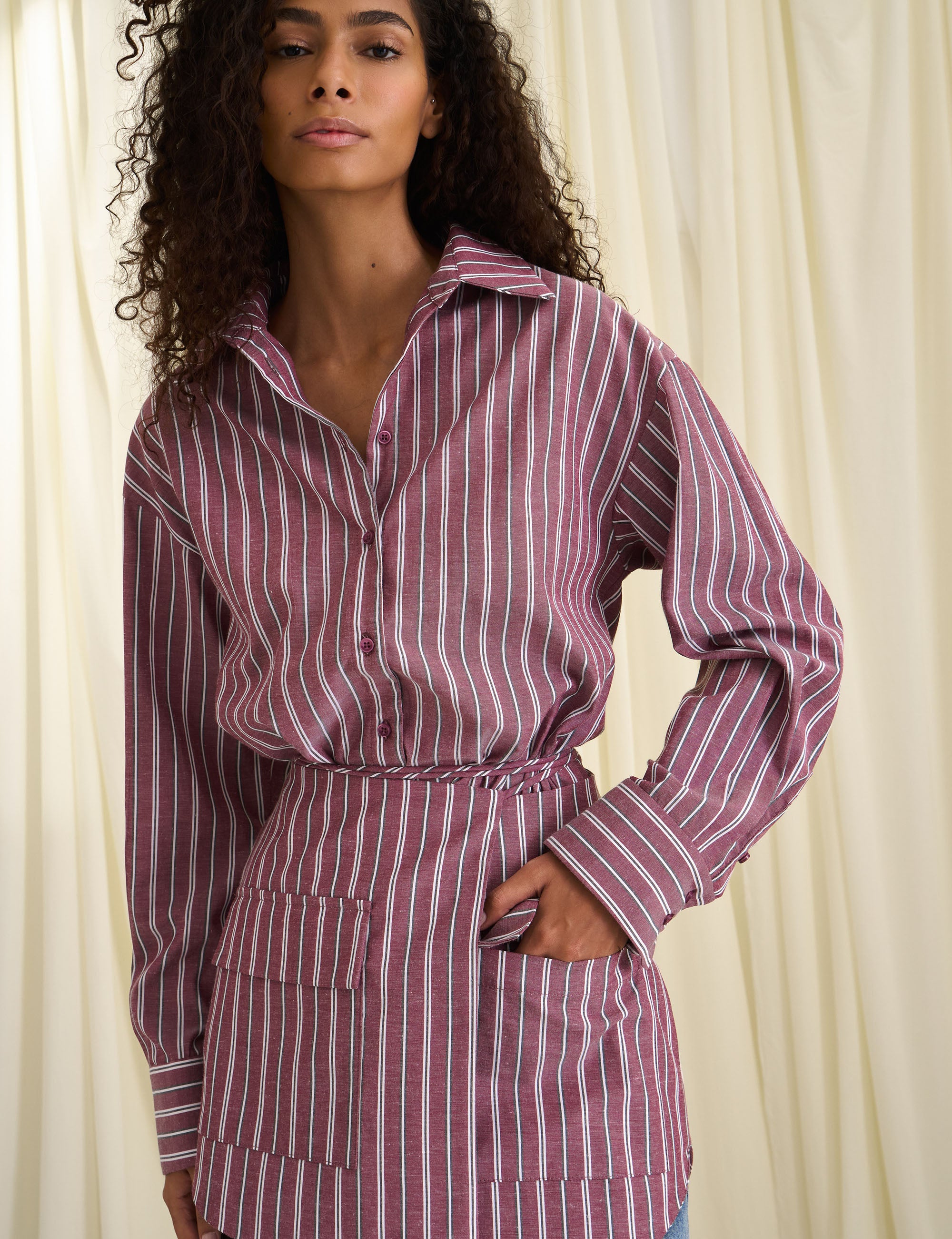 Camisa Fabiana Tricoline Bordeaux