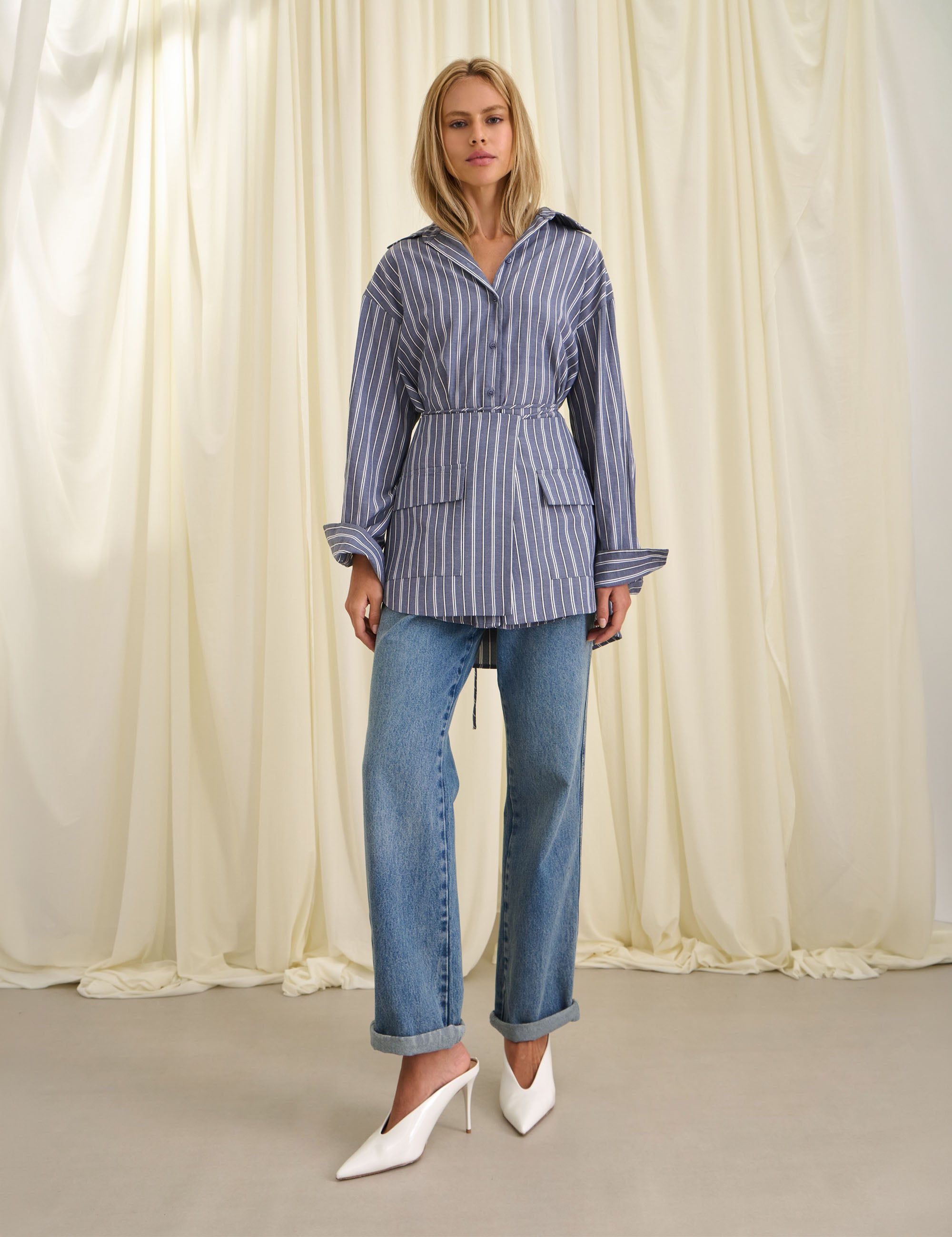 Camisa Fabiana Tricoline Denim