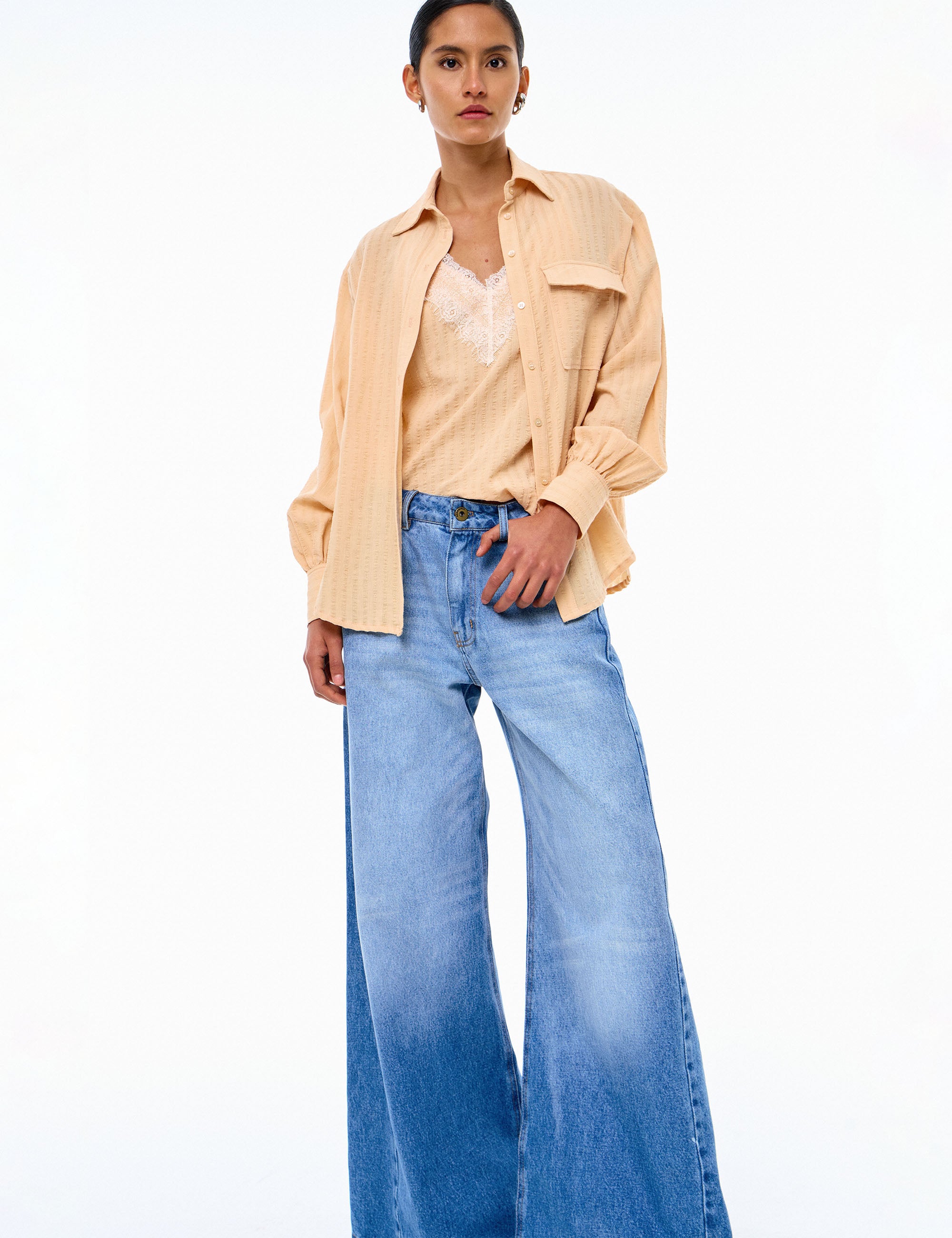 Camisa Flavia Crepe Chic Pele
