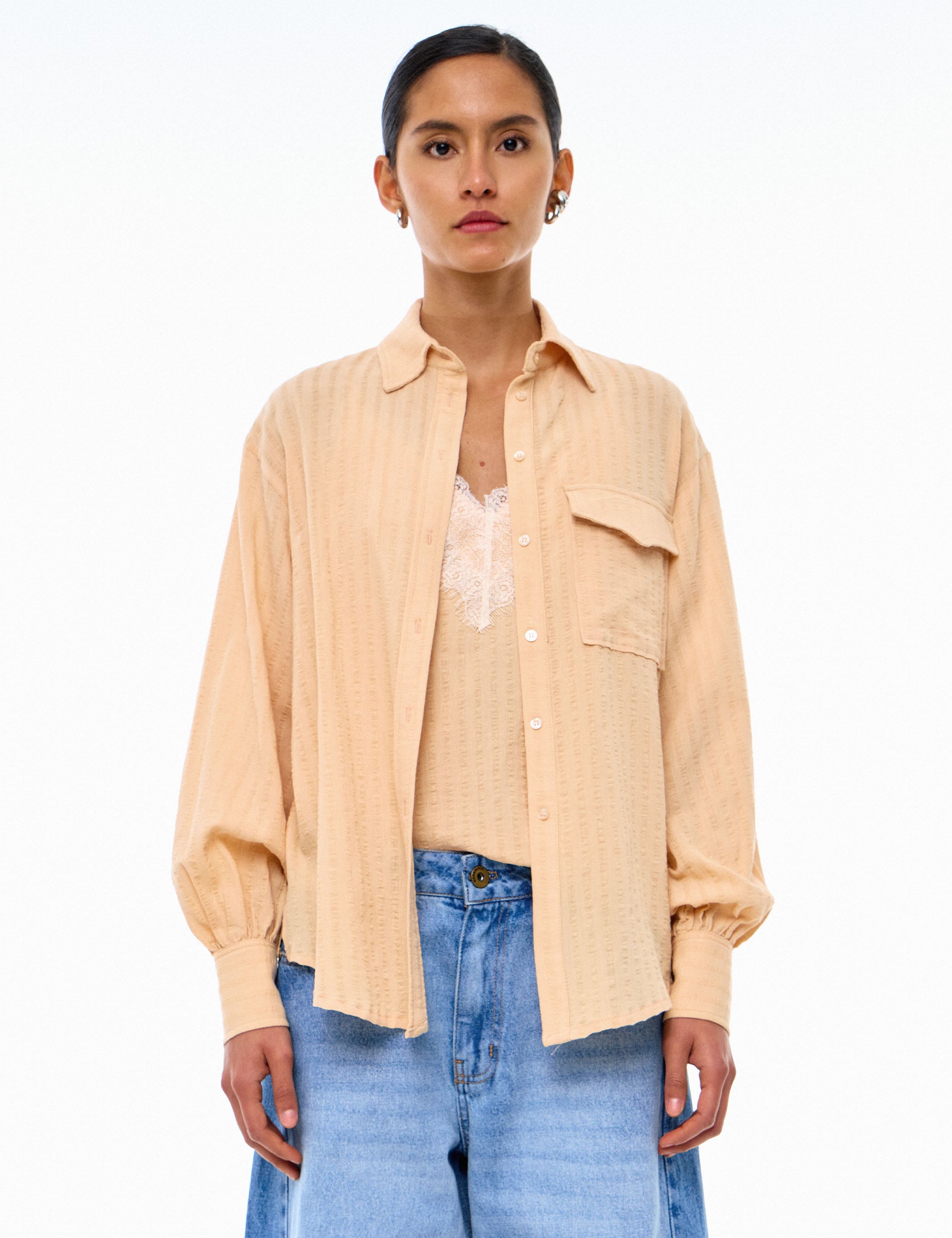 Camisa Flavia Crepe Chic Pele