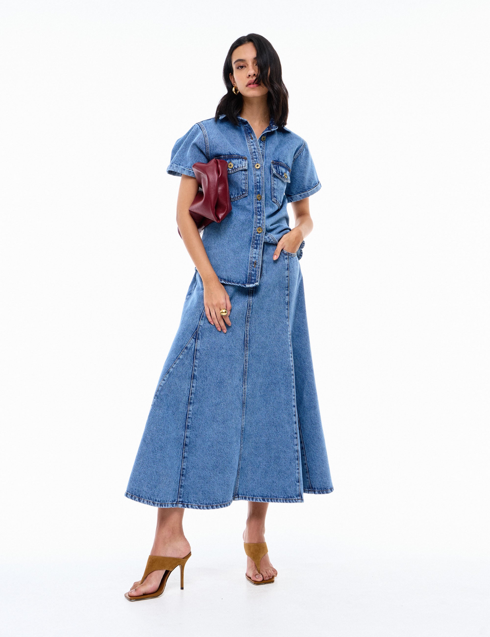 Camisa Helena Jeans Médio