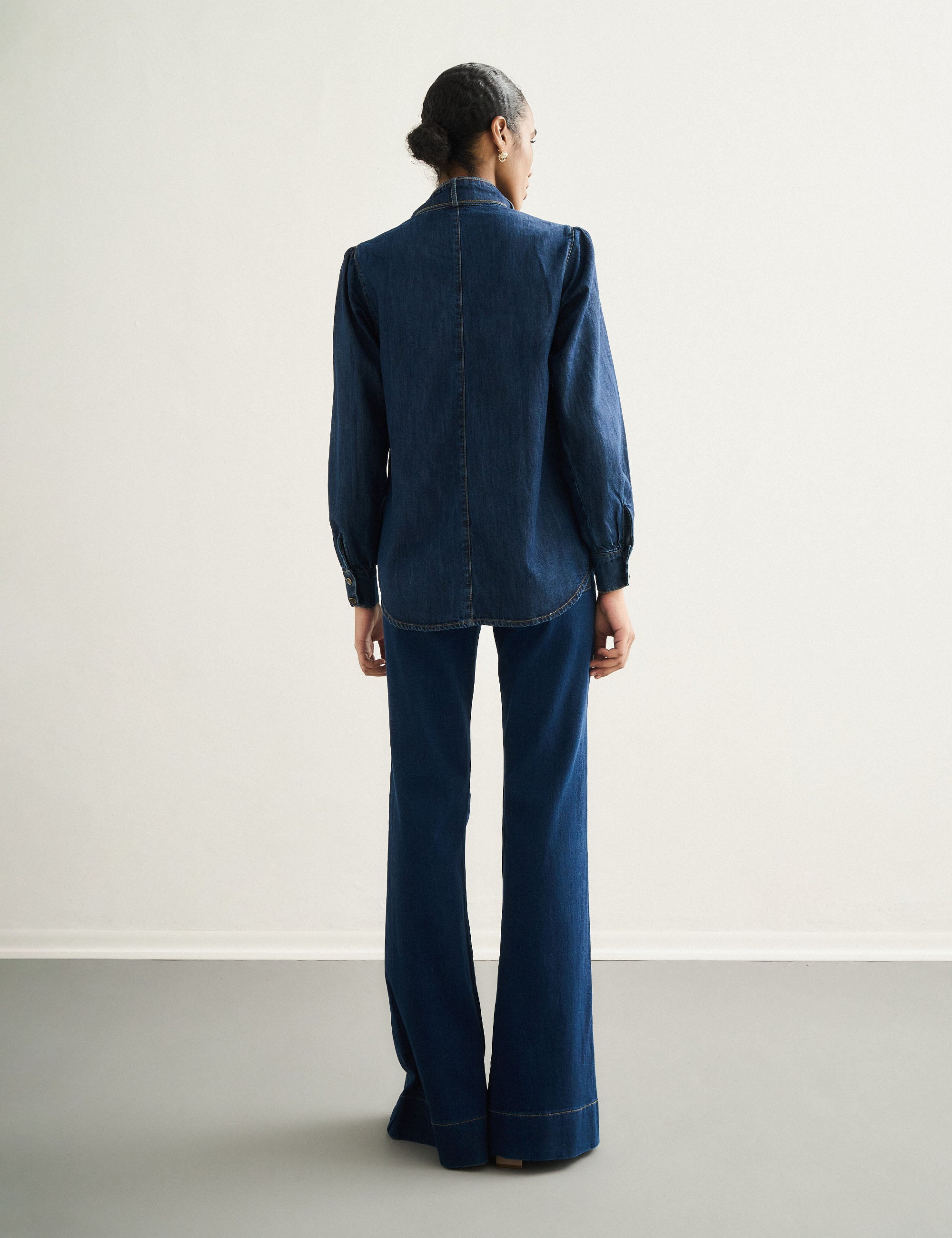 Camisa Jeans Denim Escuro