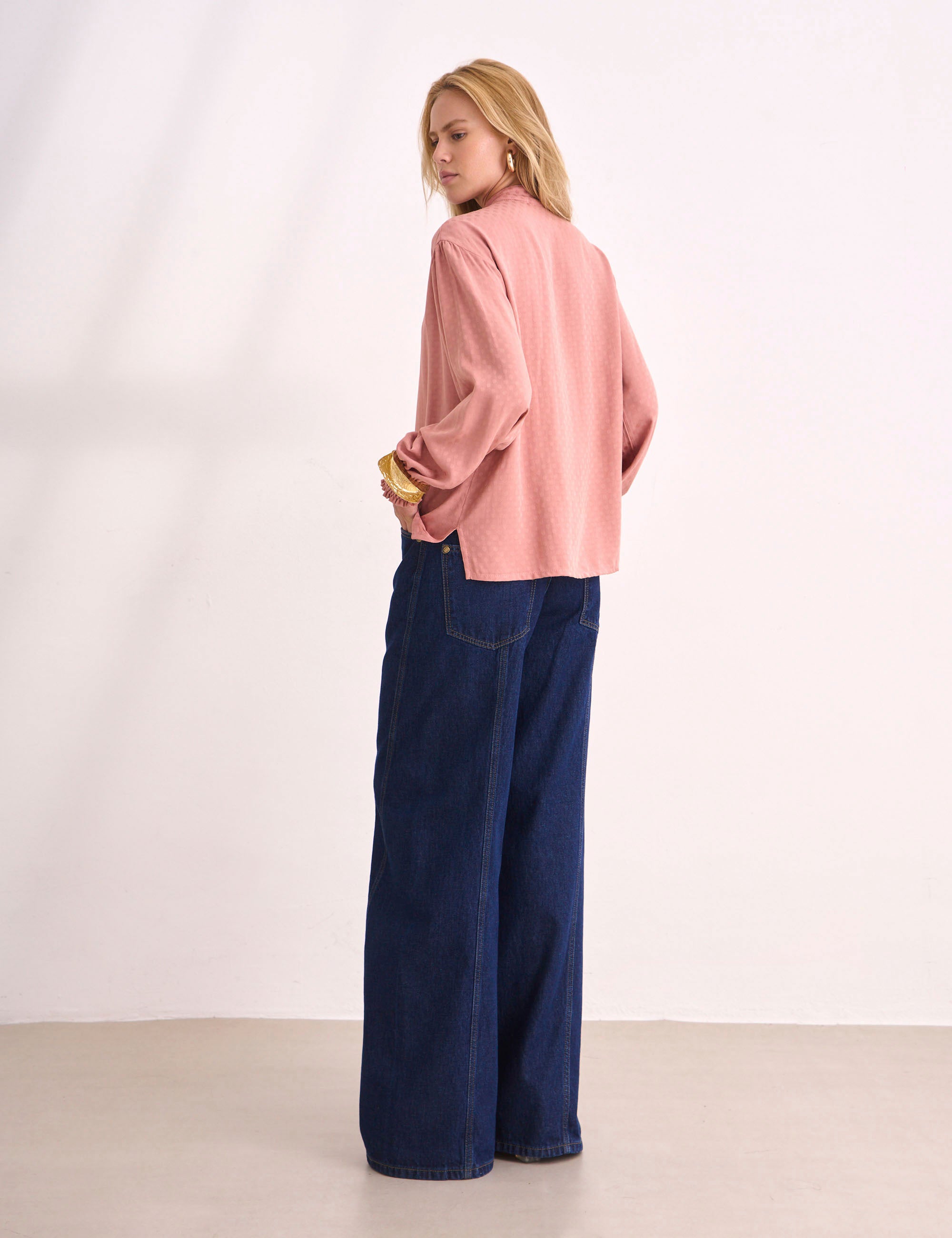 Camisa Karina Jacquard Rose