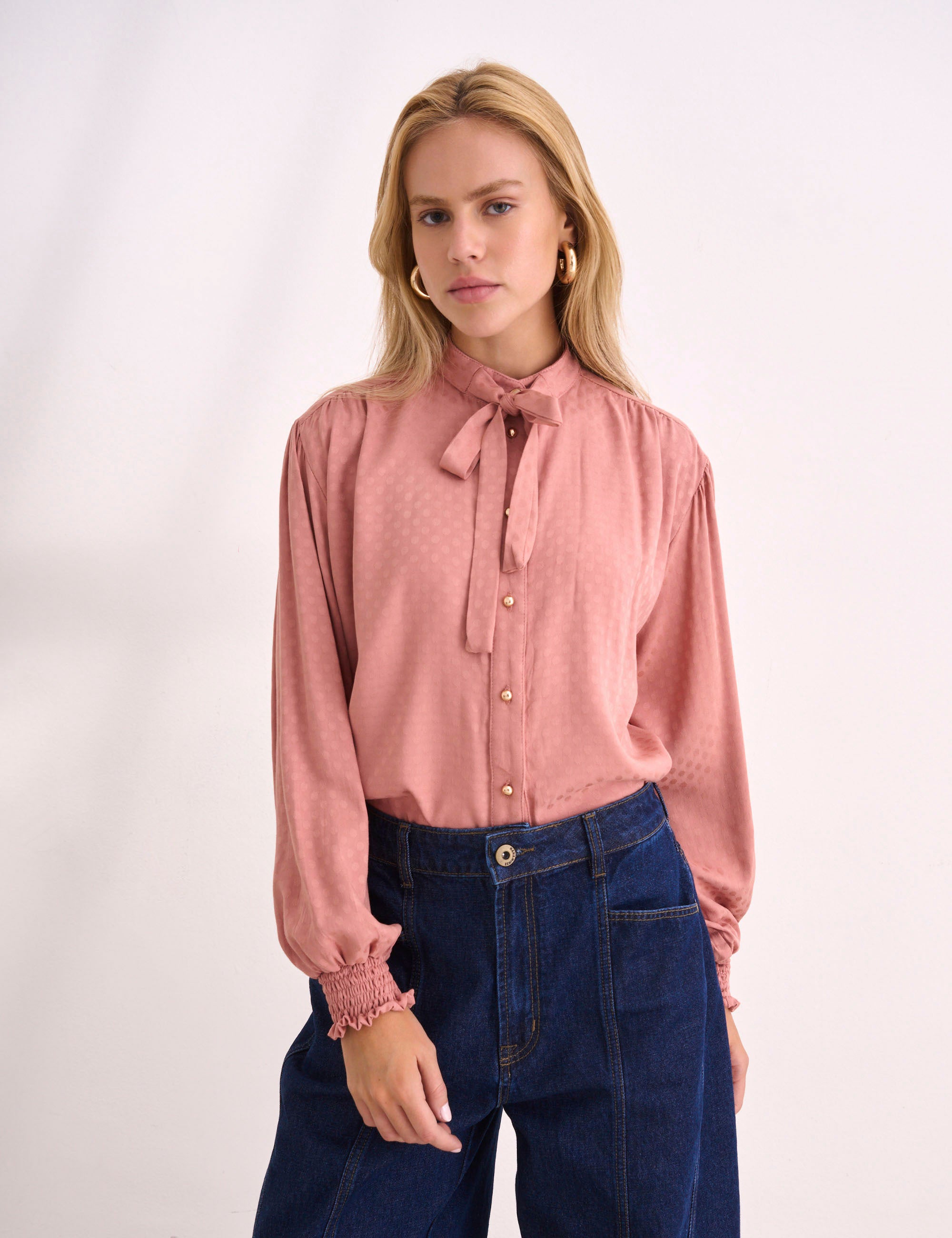 Camisa Karina Jacquard Rose