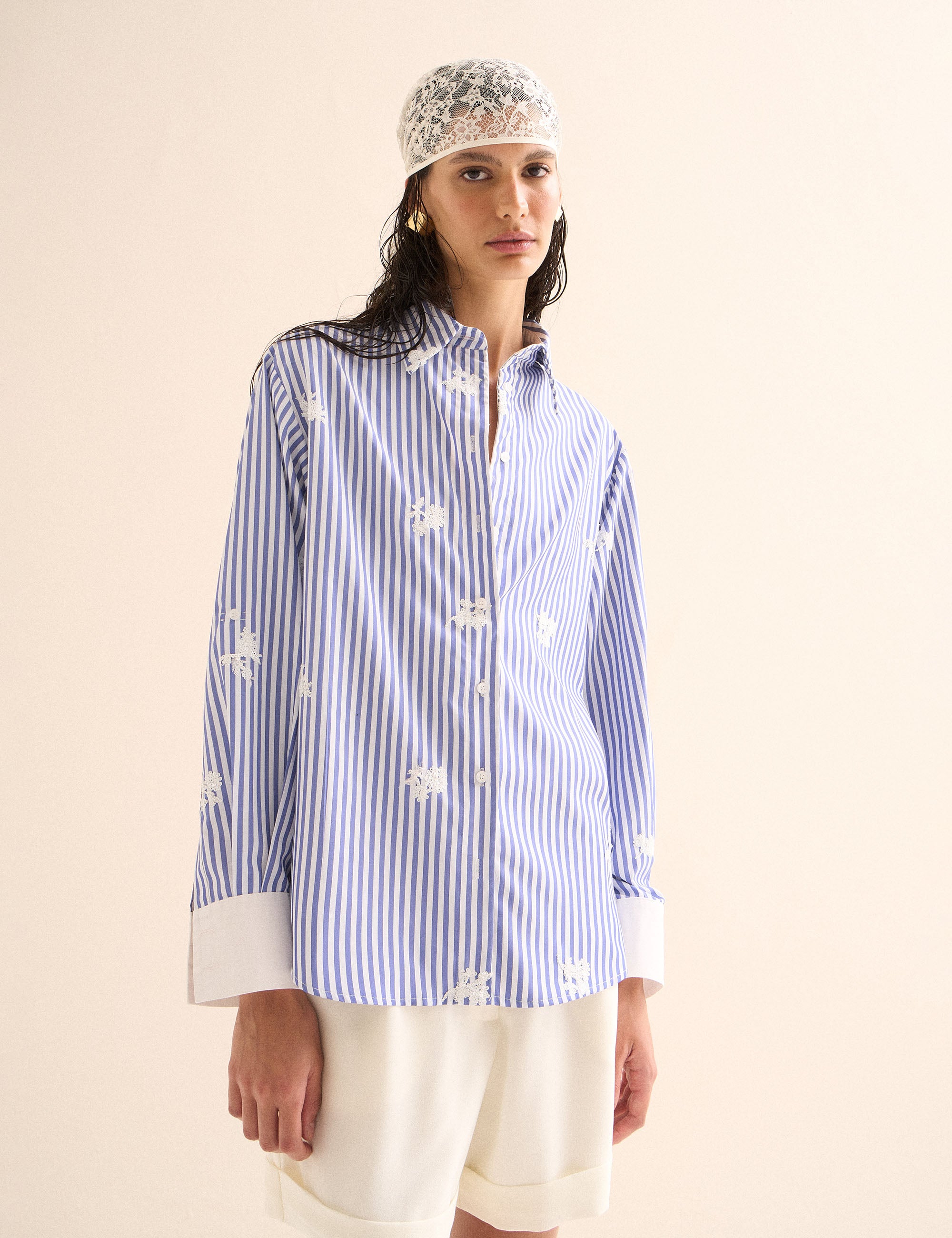 Camisa Laísa Tricoline Azul