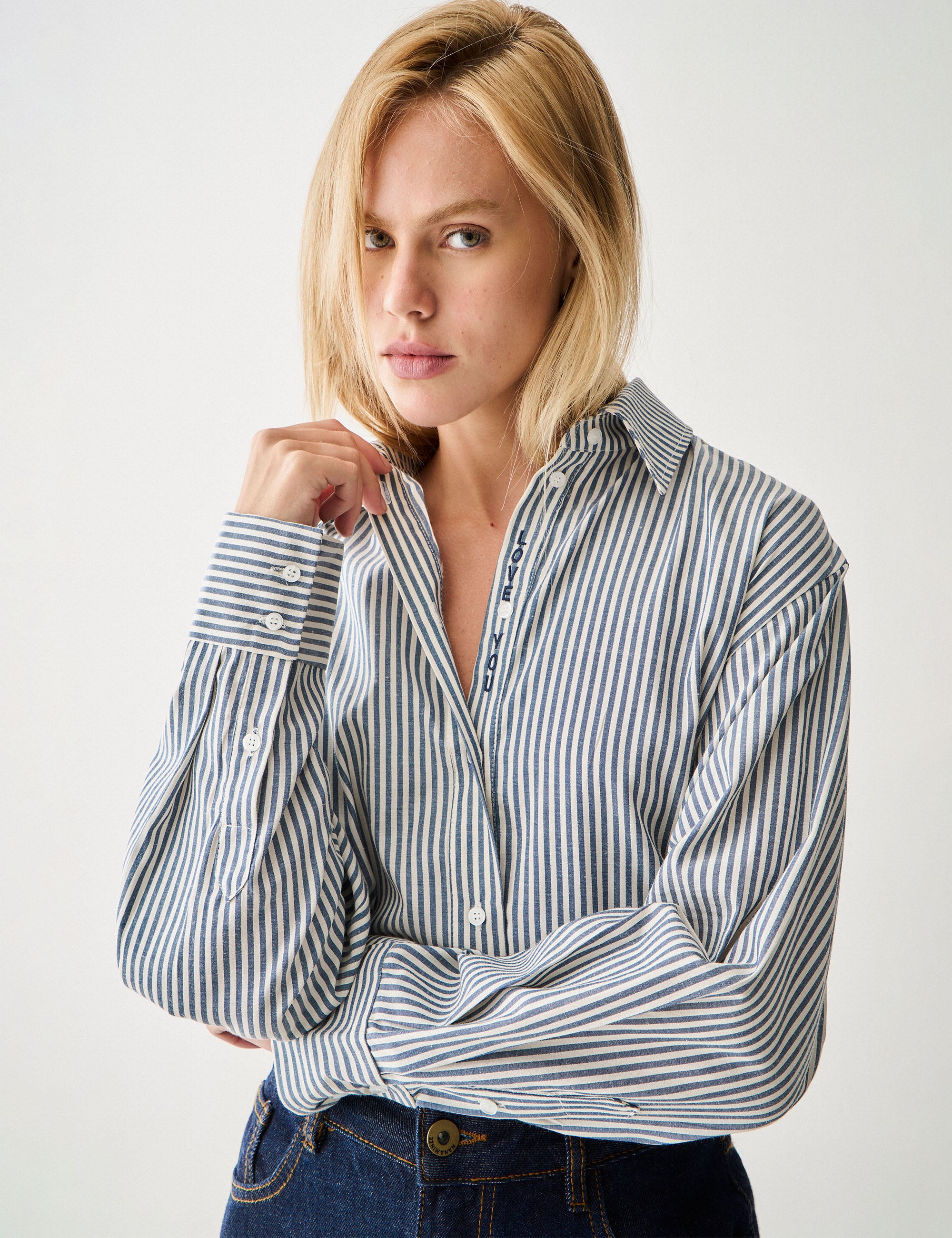 Camisa Love Tricoline Azul