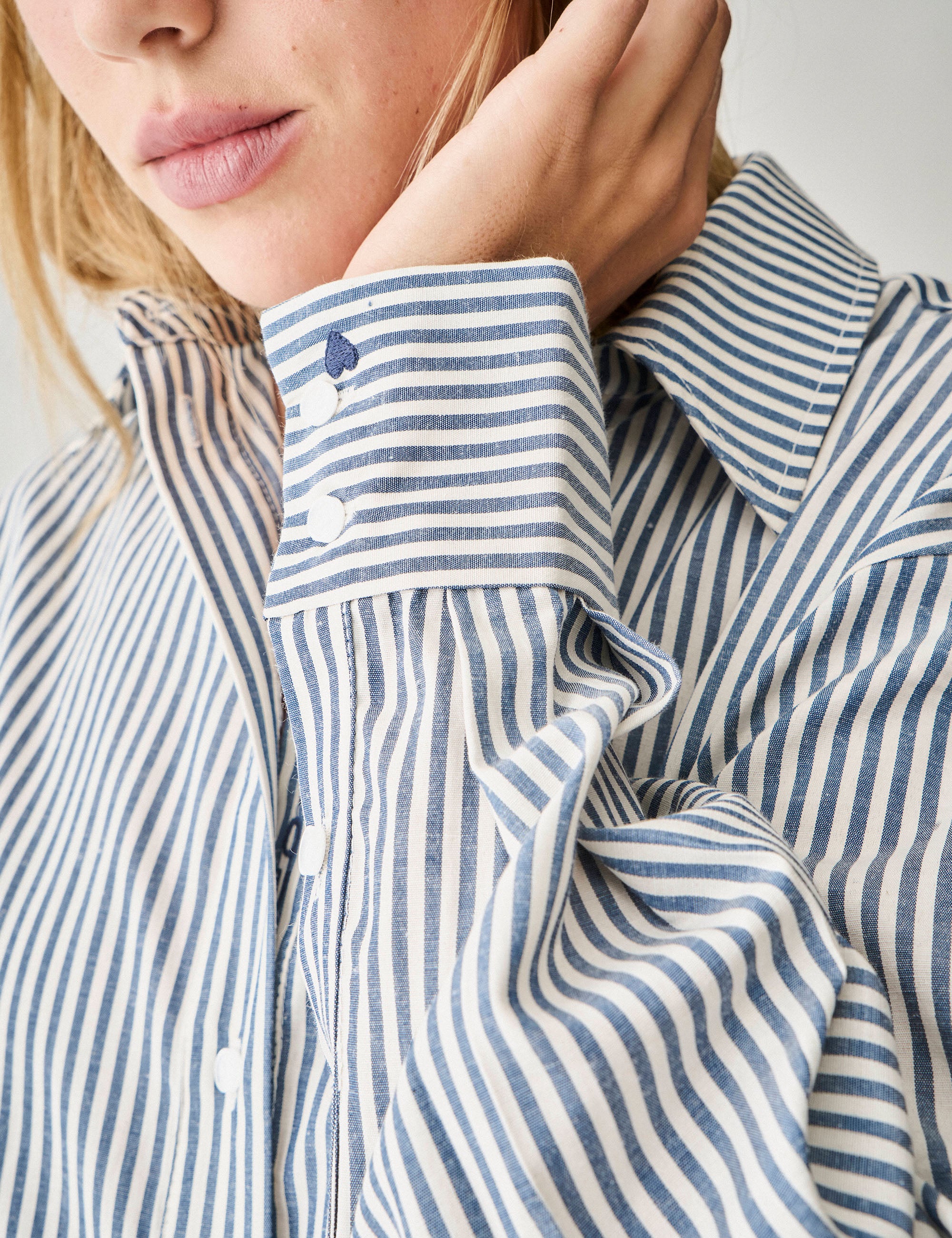 Camisa Love Tricoline Azul