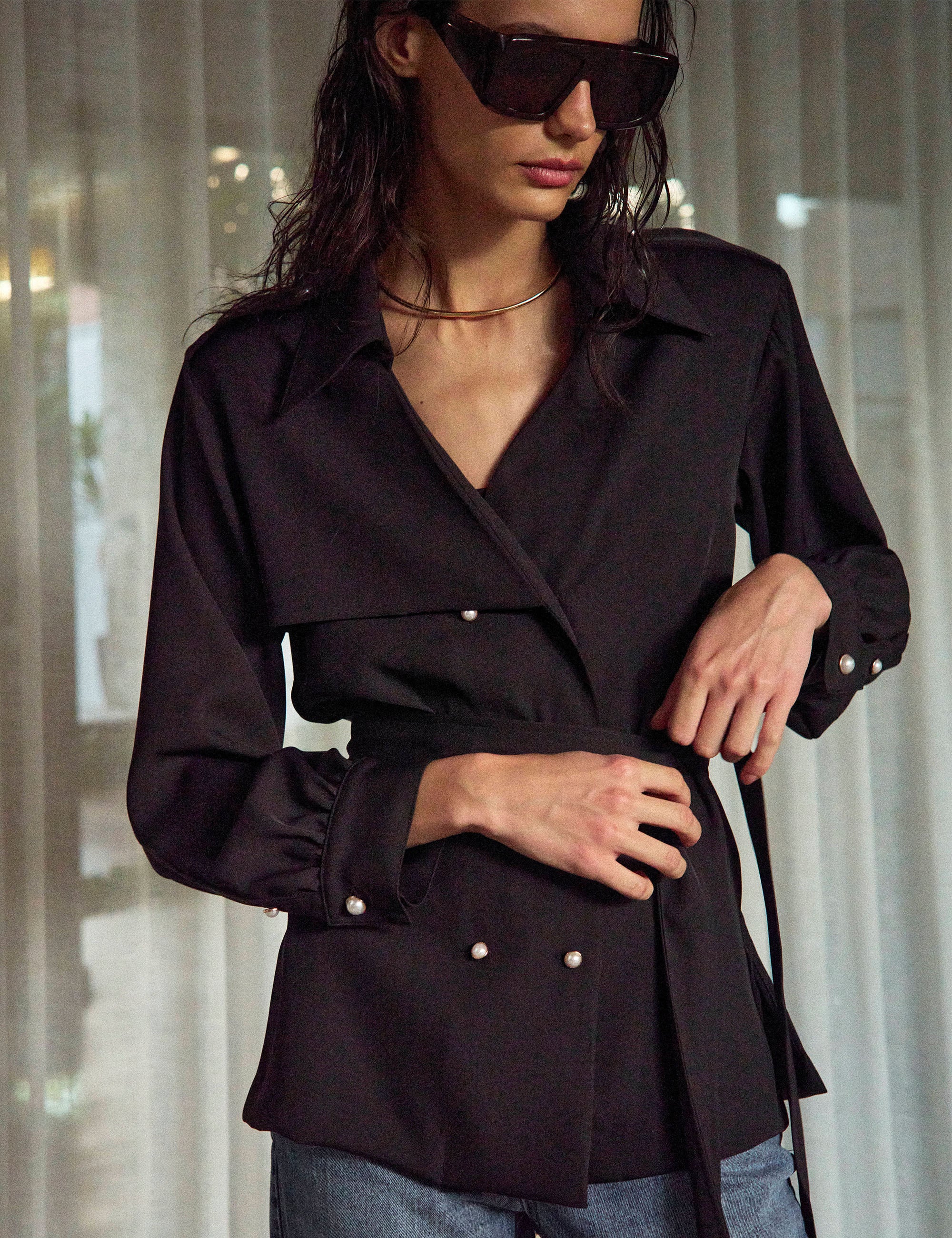 Camisa Marie Alfaiataria Preto