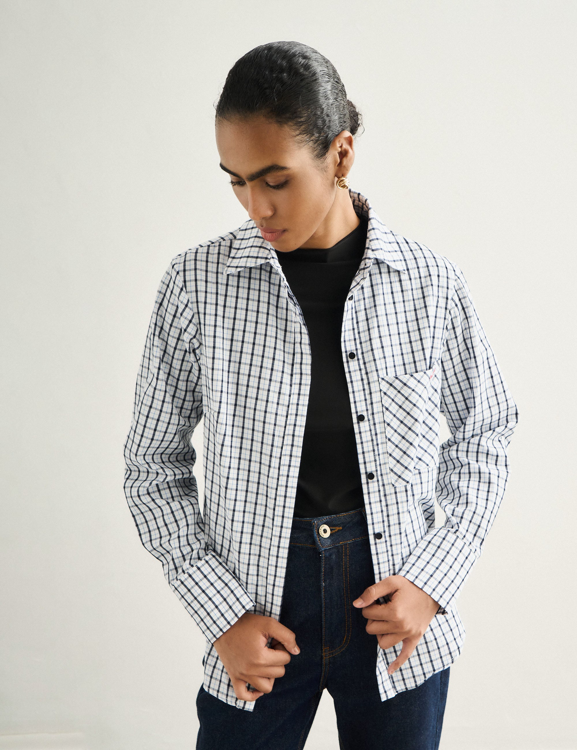 Camisa Mary Xadrez Branco