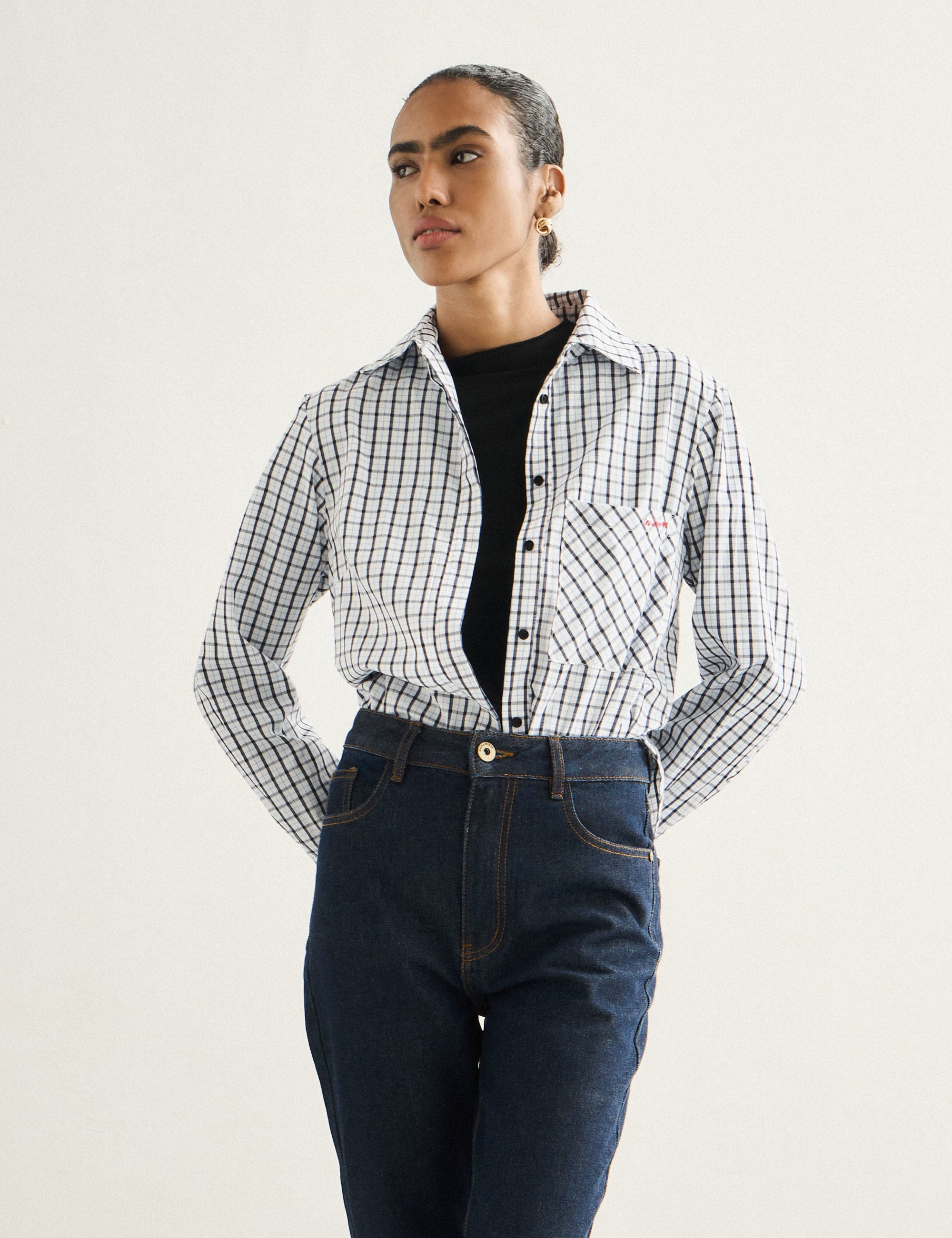 Camisa Mary Xadrez Branco