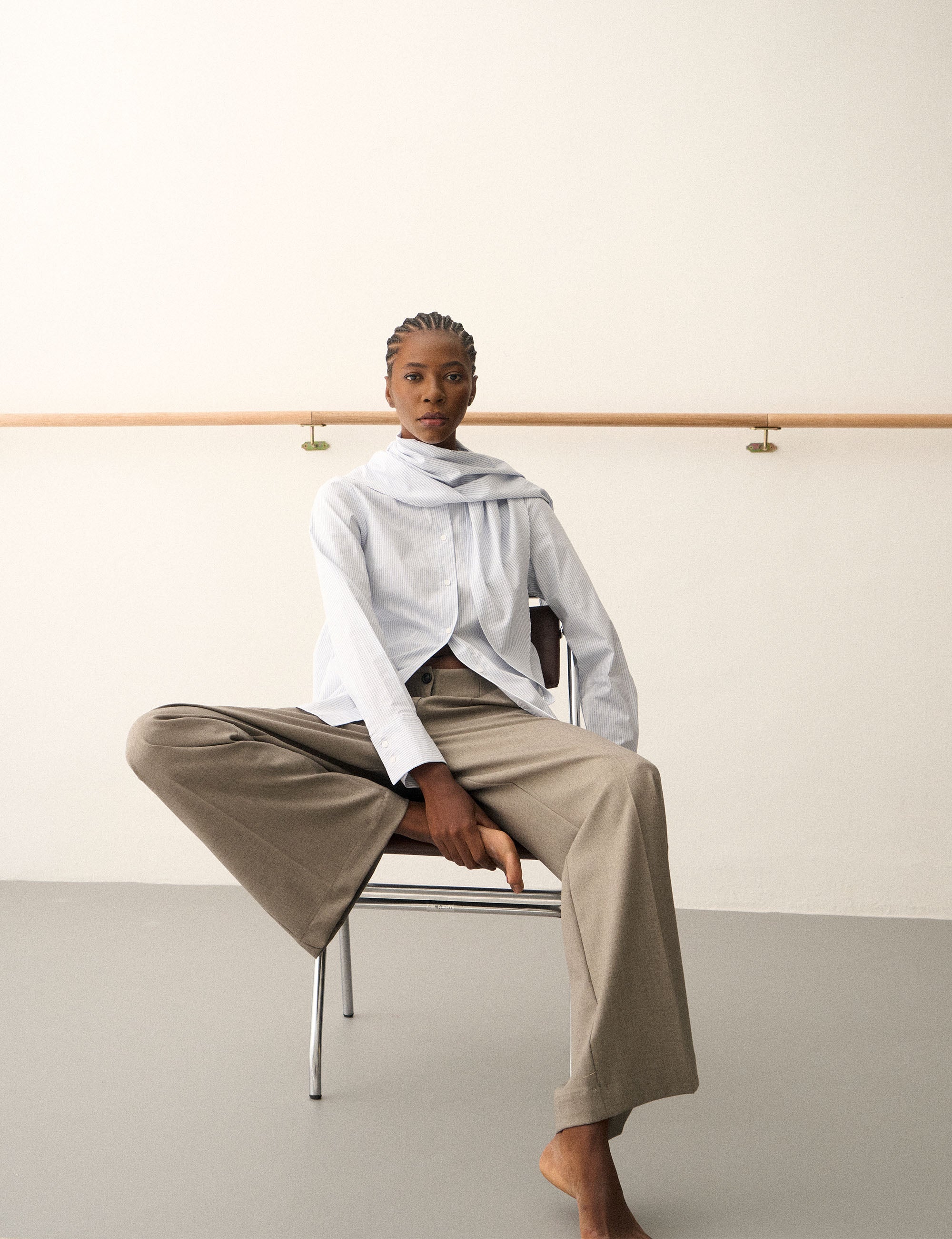 Camisa Penelope Tricoline Azul Celeste