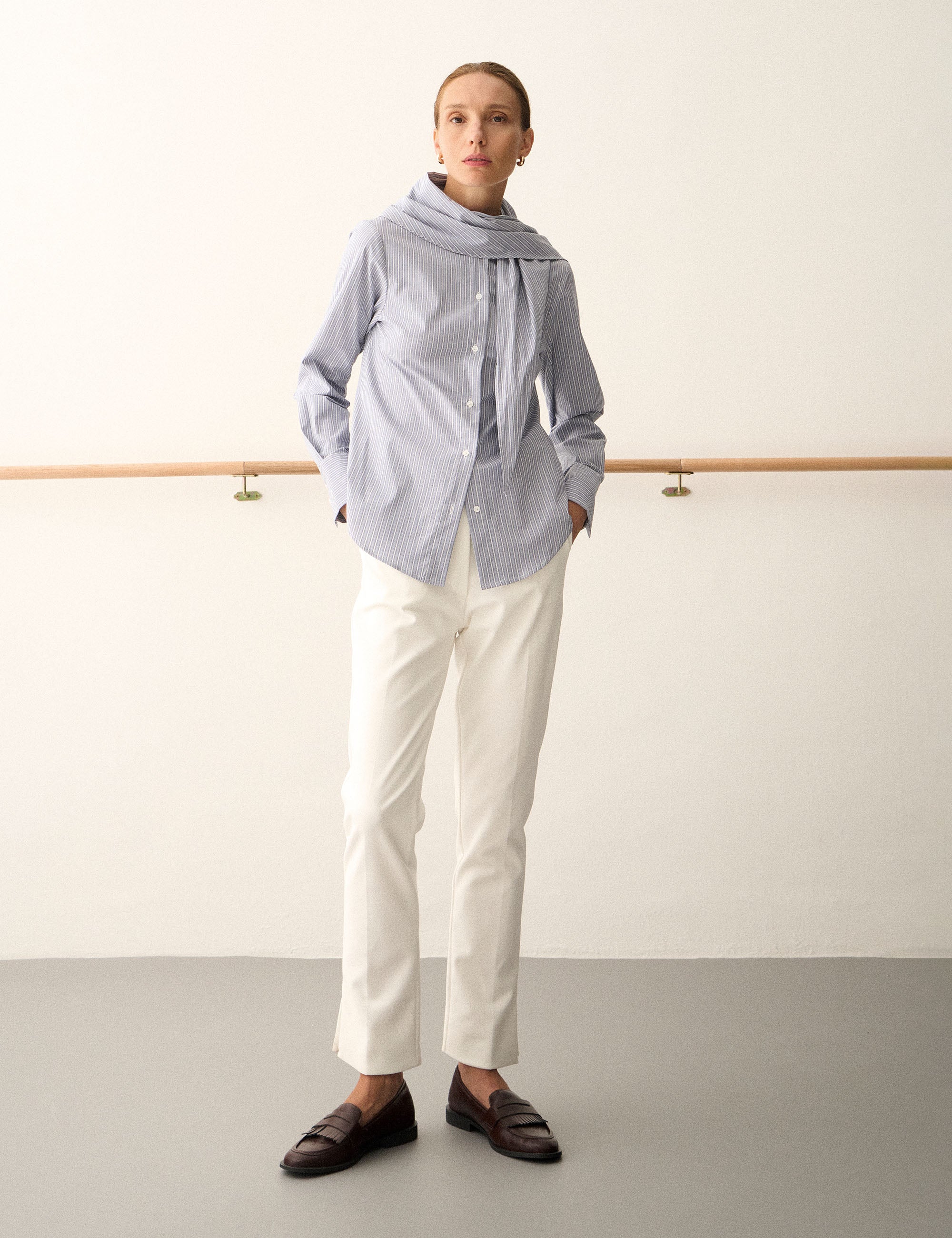 Camisa Penelope Tricoline Azul Denim