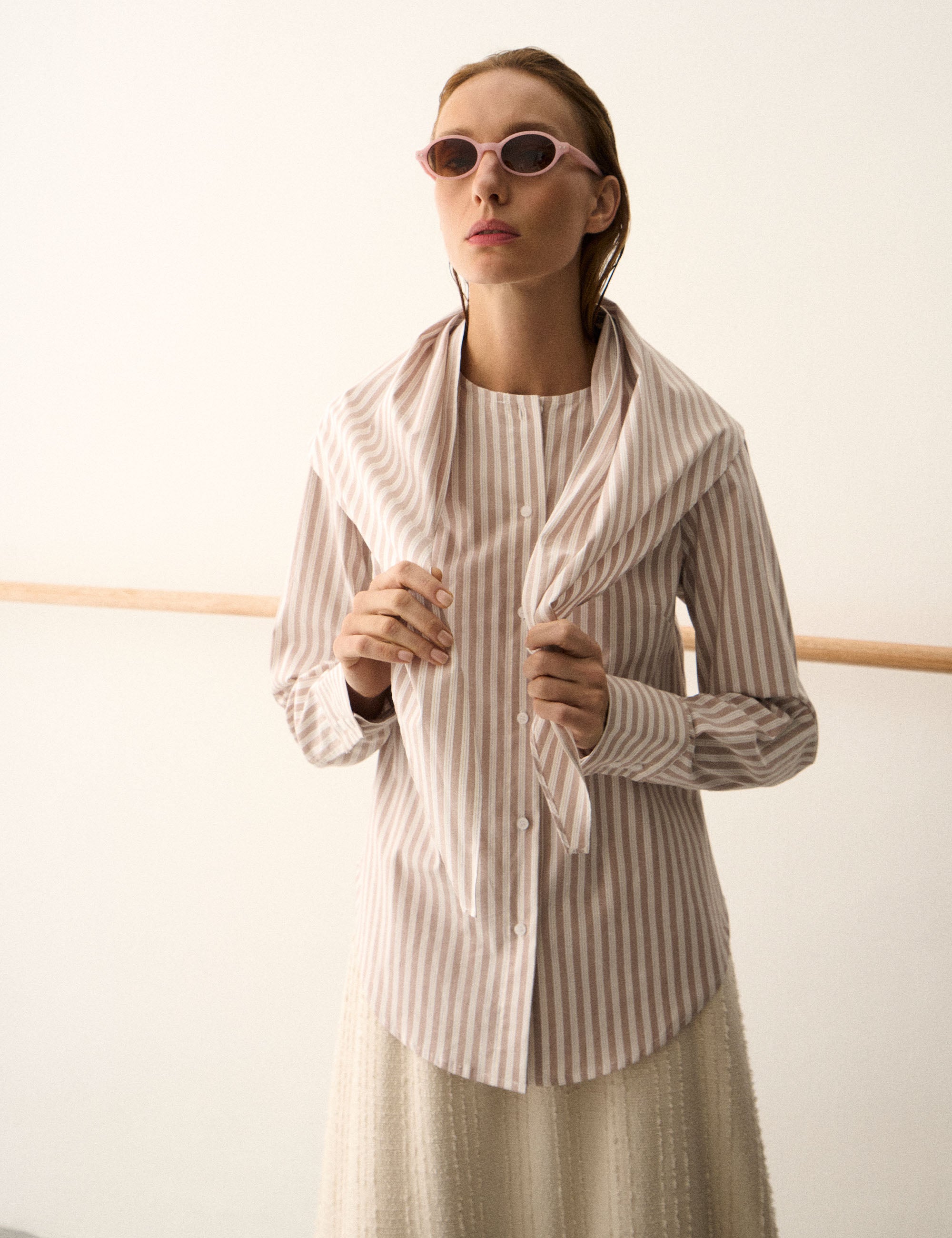 Camisa Penelope Tricoline Bege