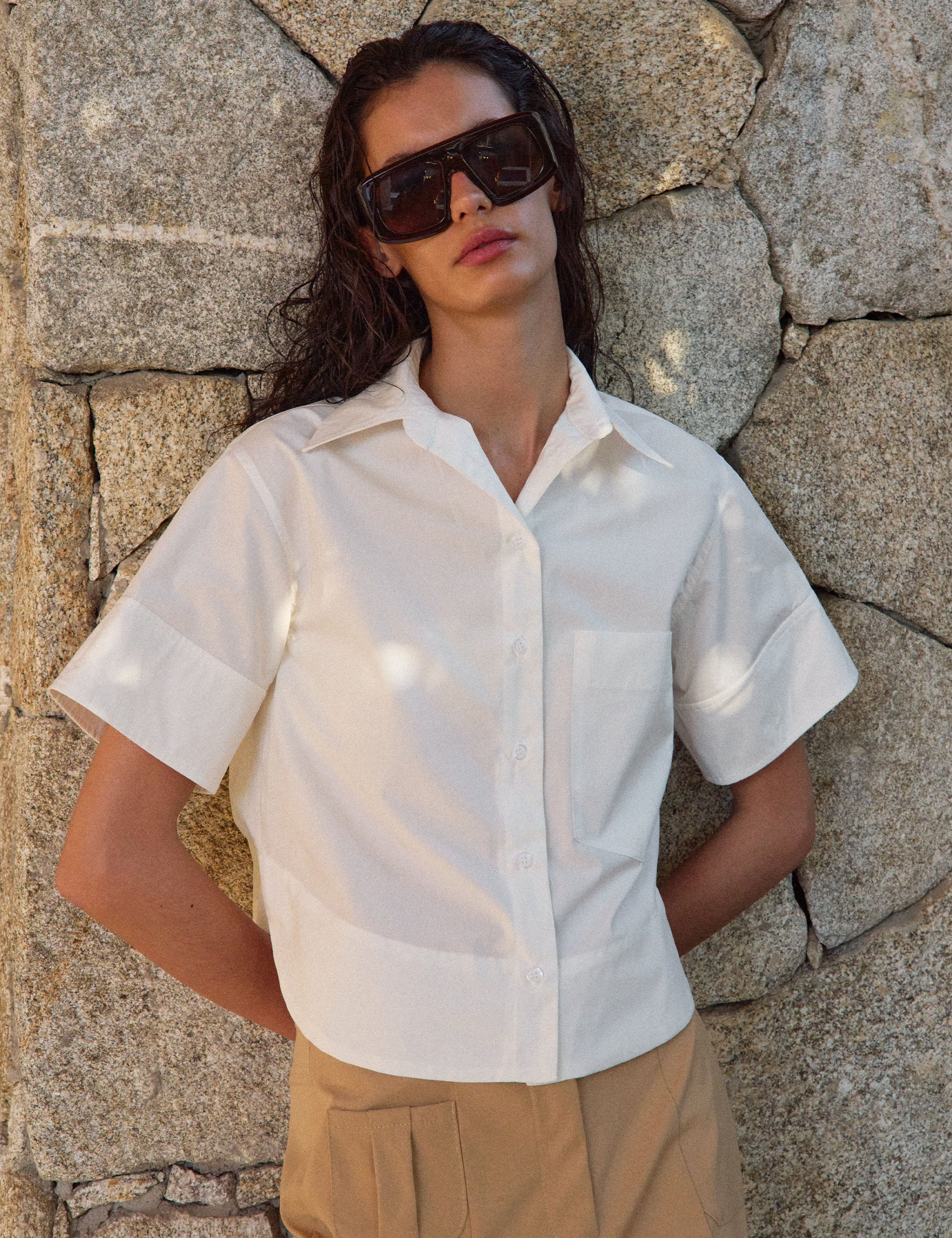 Camisa Pipa Tricoline Off White