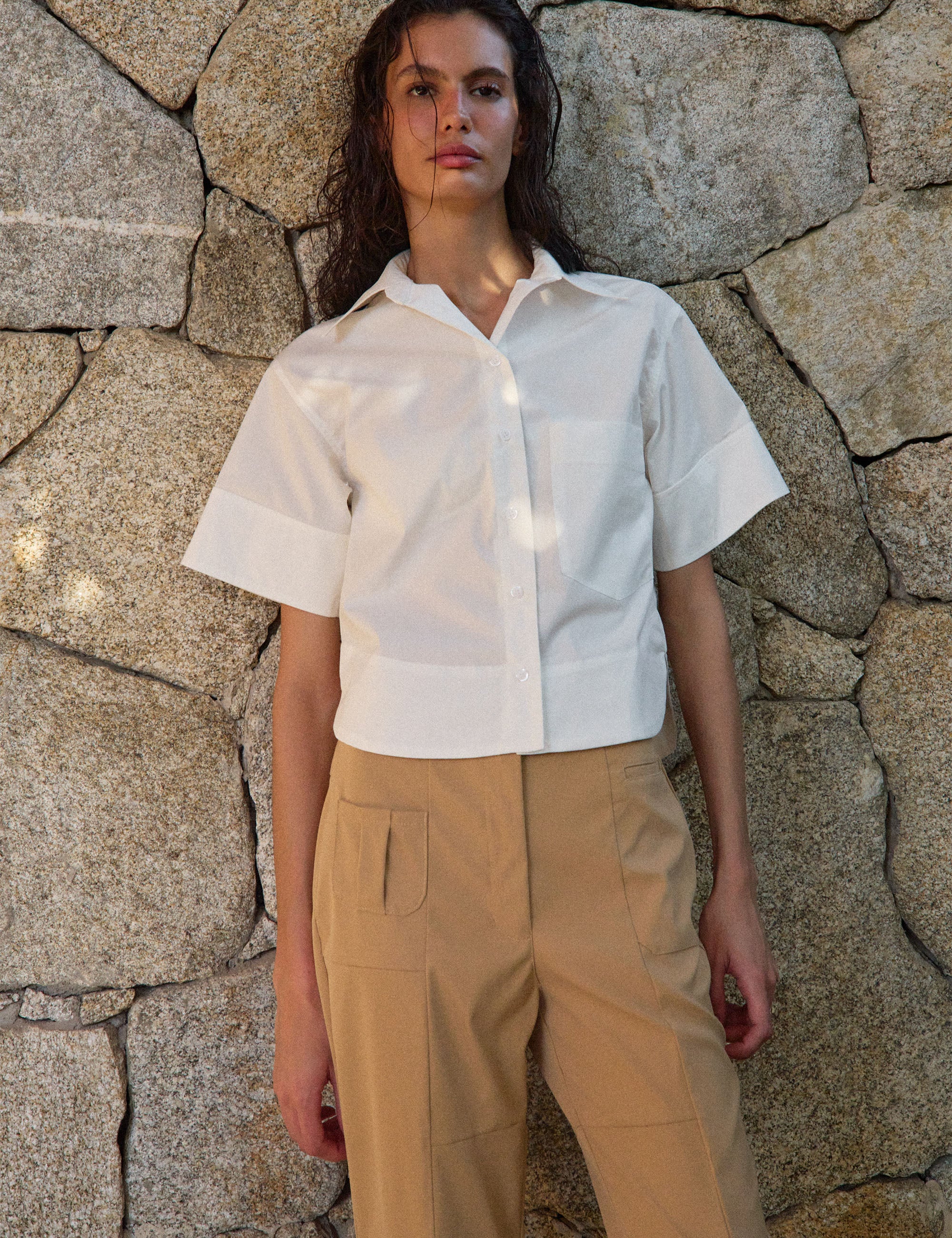 Camisa Pipa Tricoline Off White