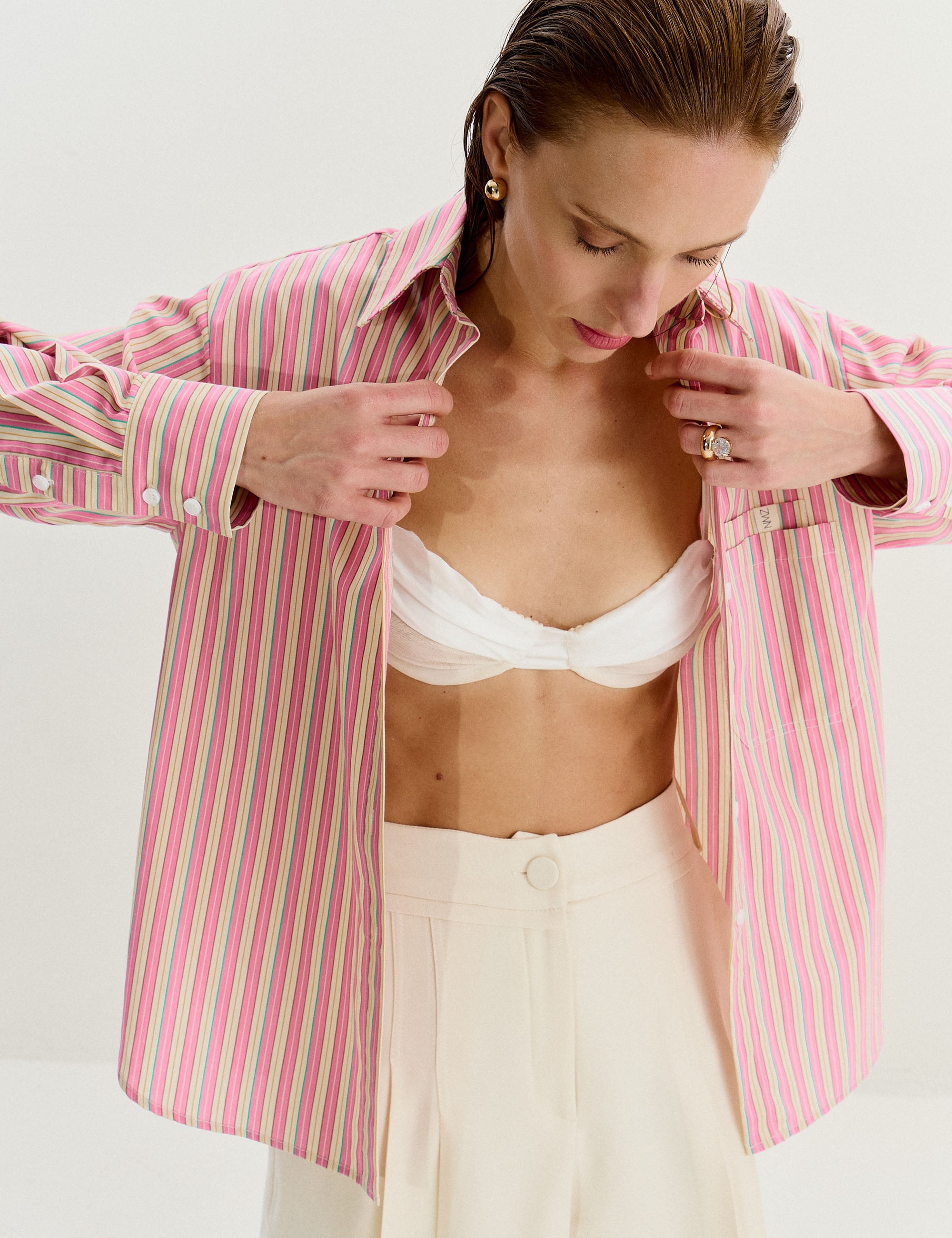 Camisa Rafaella Tricoline Rosa