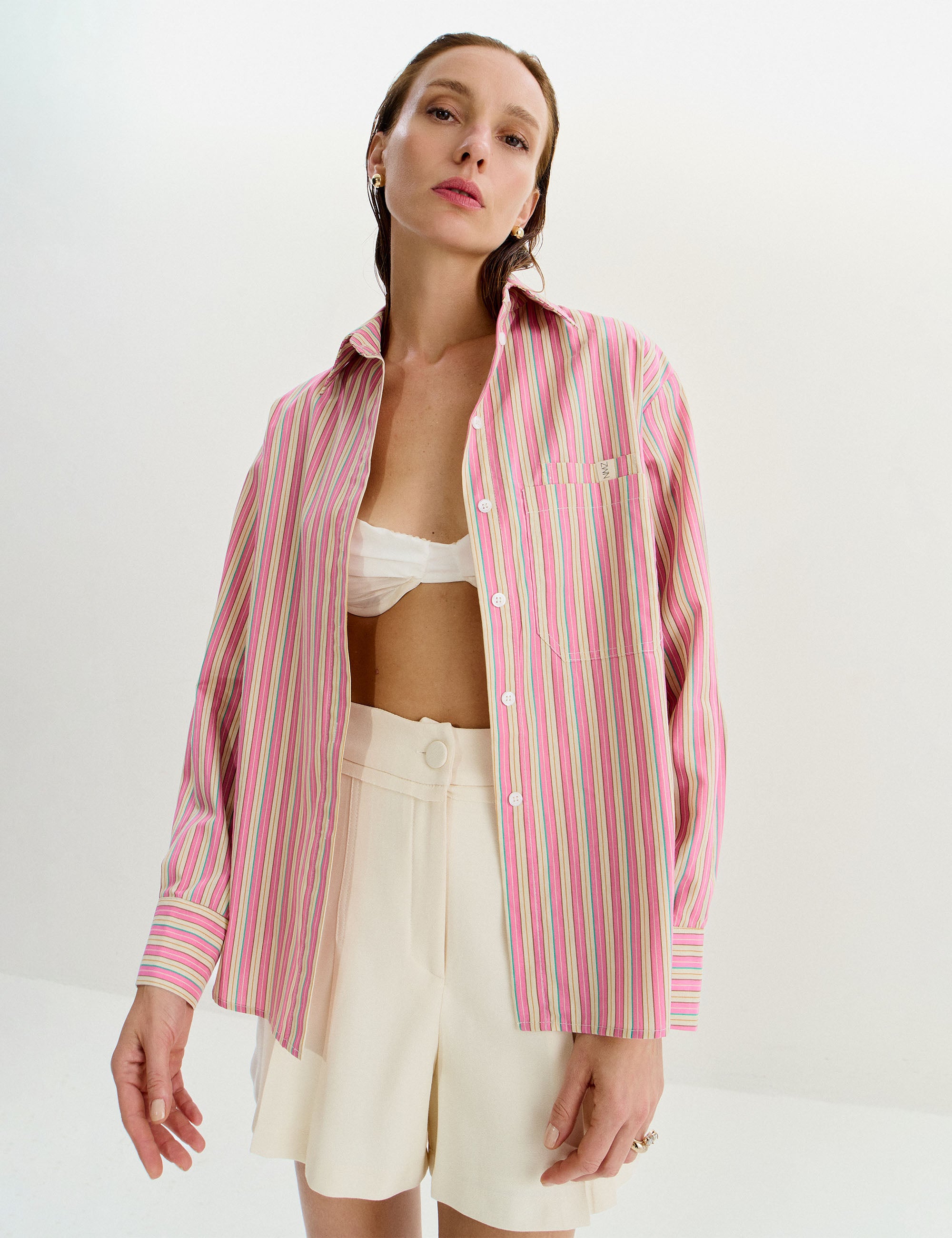 Camisa Rafaella Tricoline Rosa