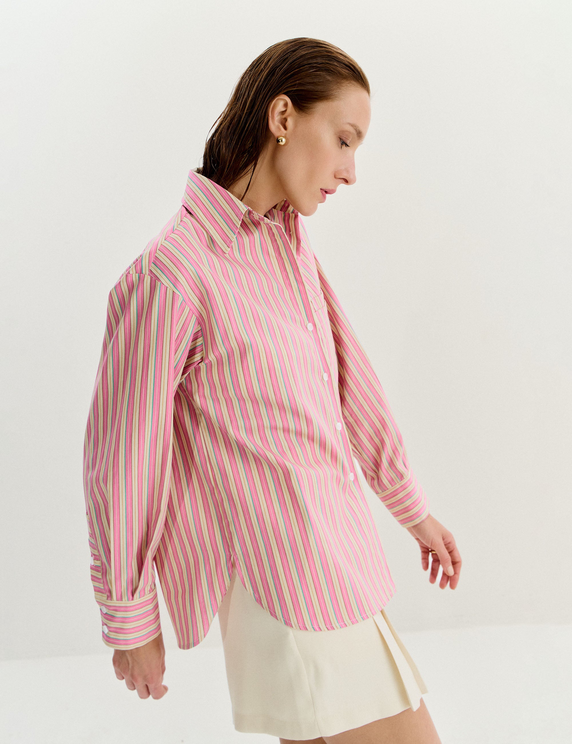 Camisa Rafaella Tricoline Rosa