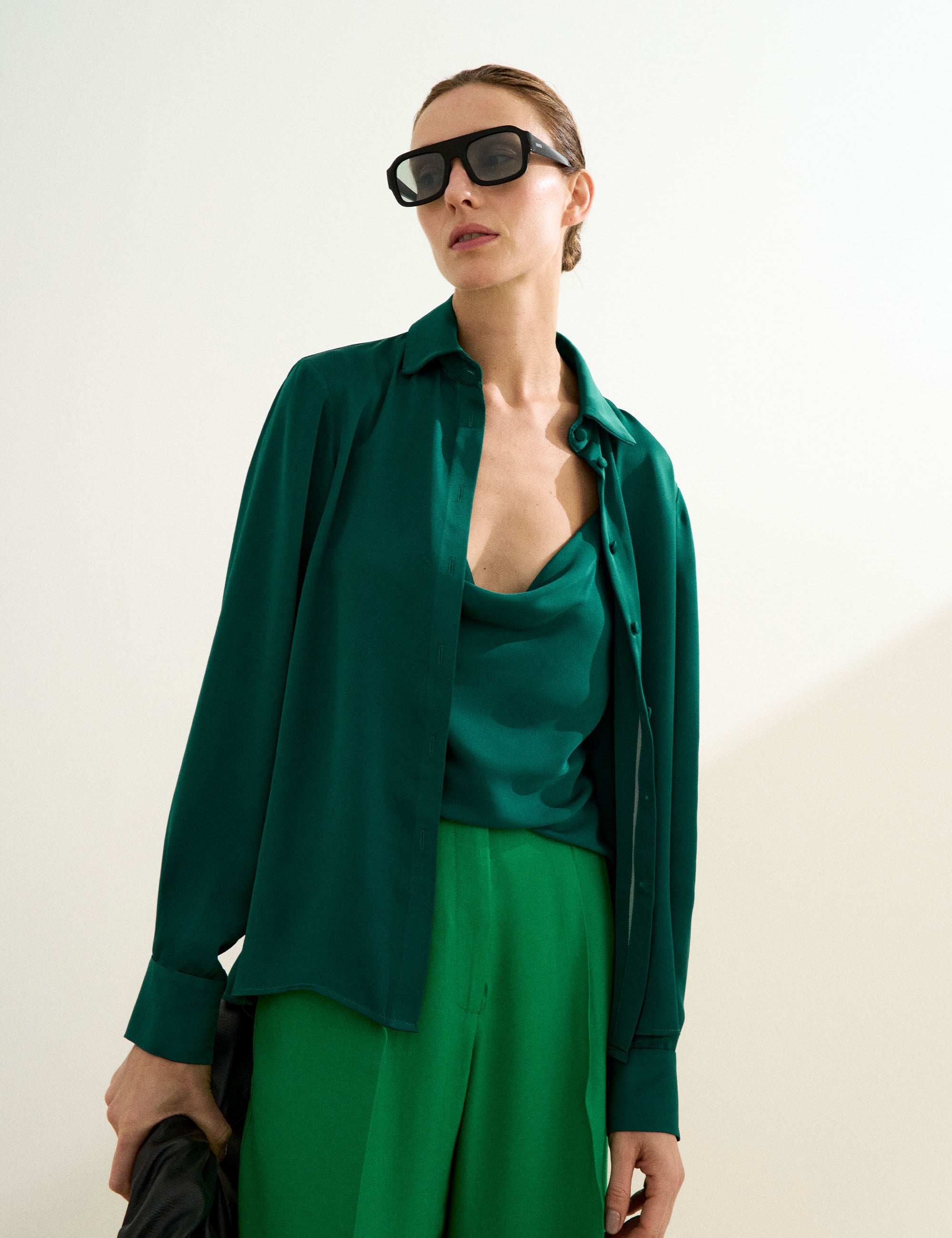 Camisa Rory Cetim Verde