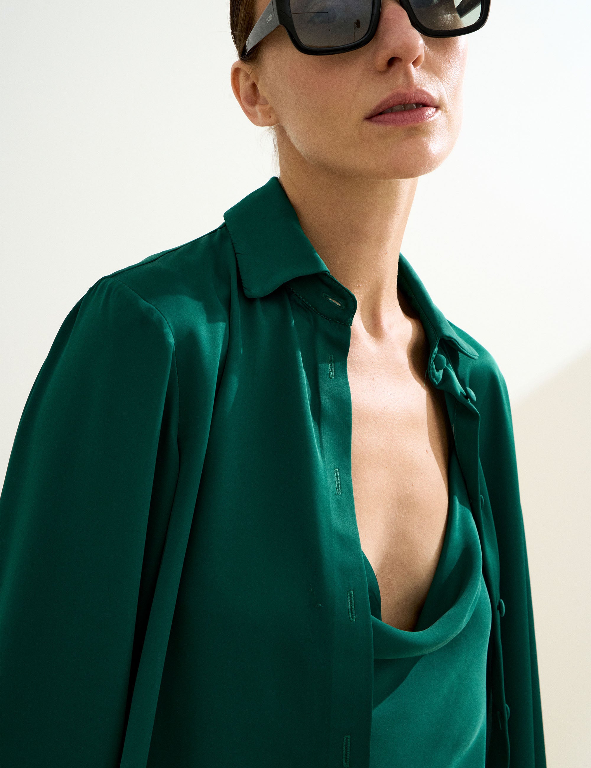 Camisa Rory Cetim Verde