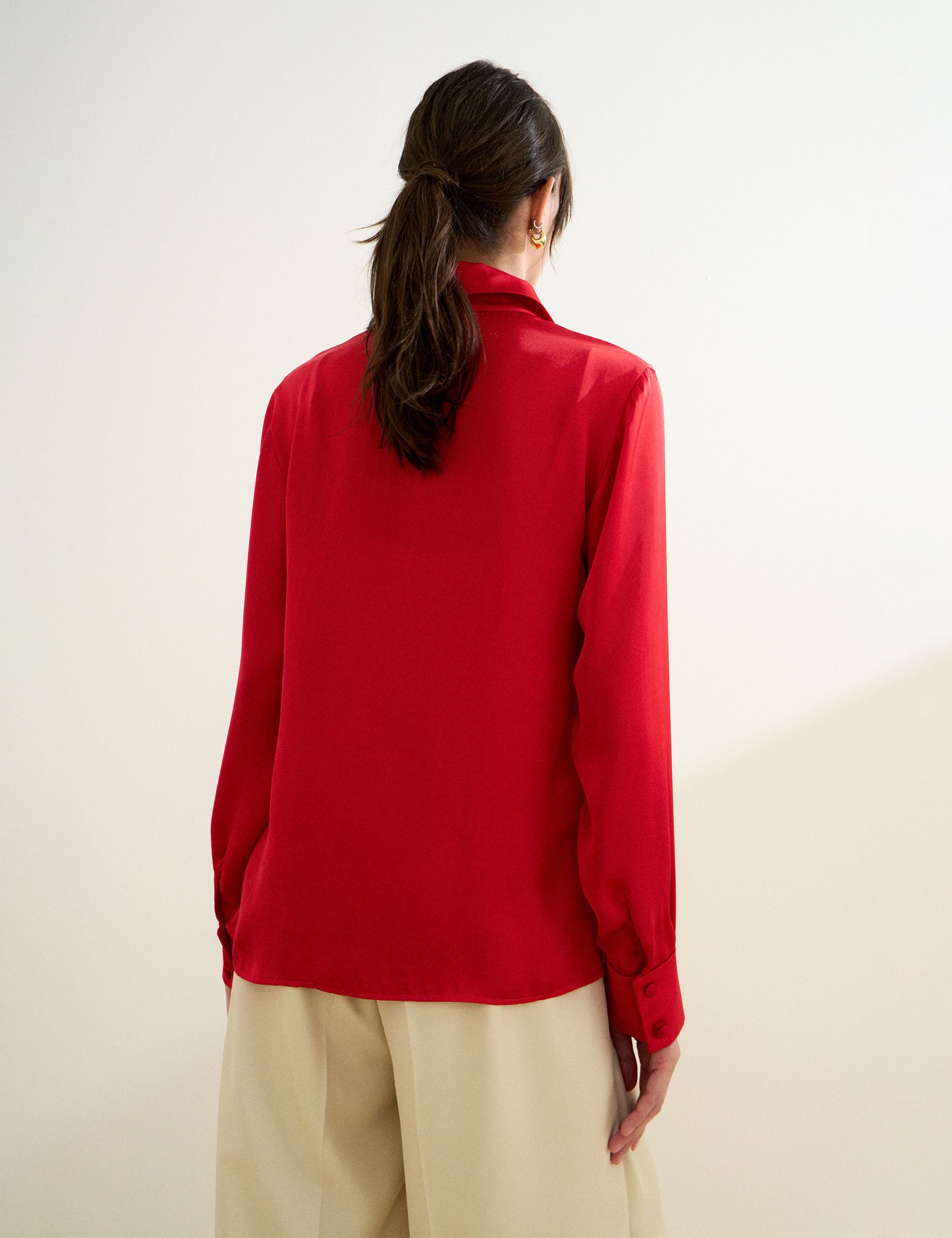 Camisa Rory Cetim Vermelho