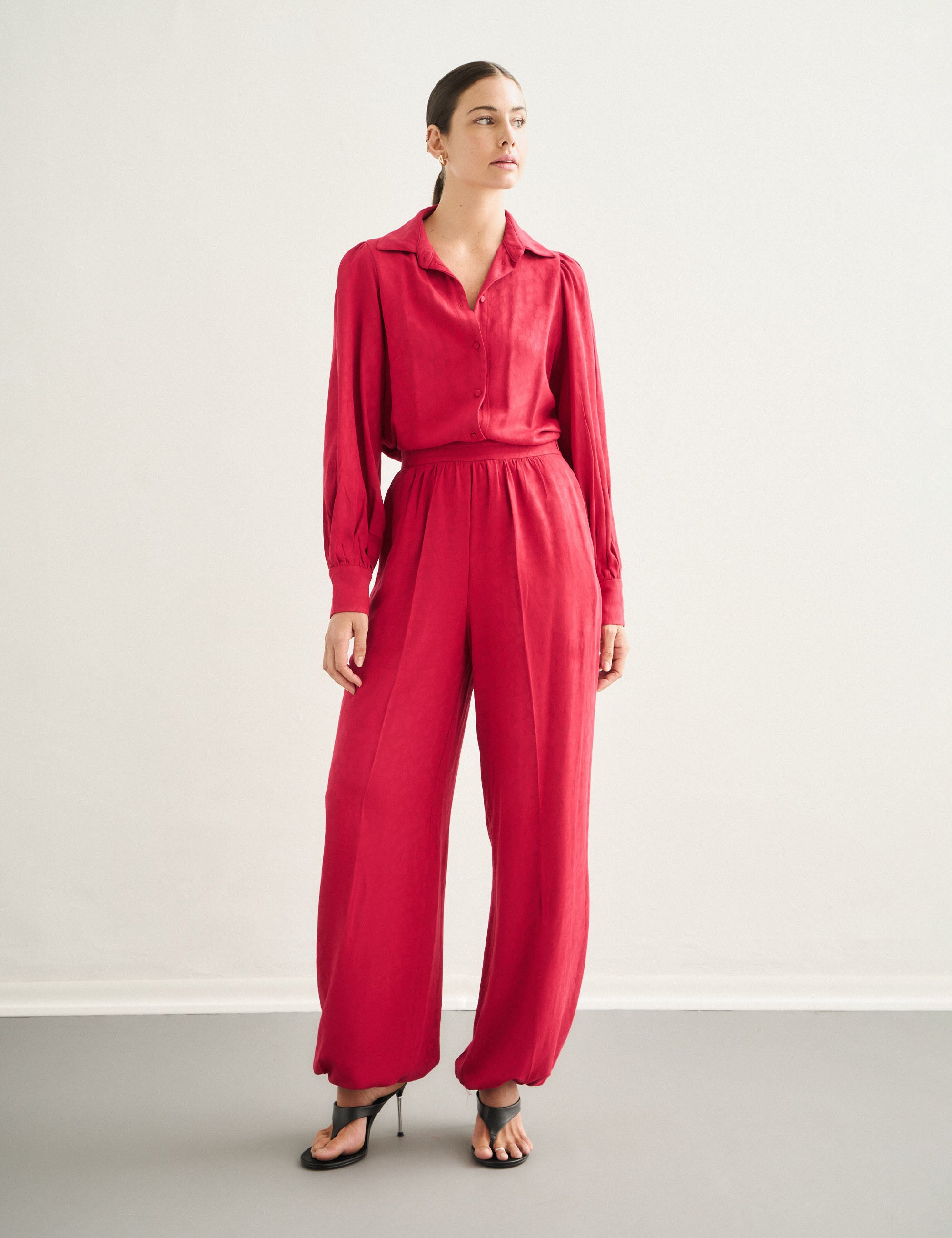 Camisa Sandra Jacquard Vermelho