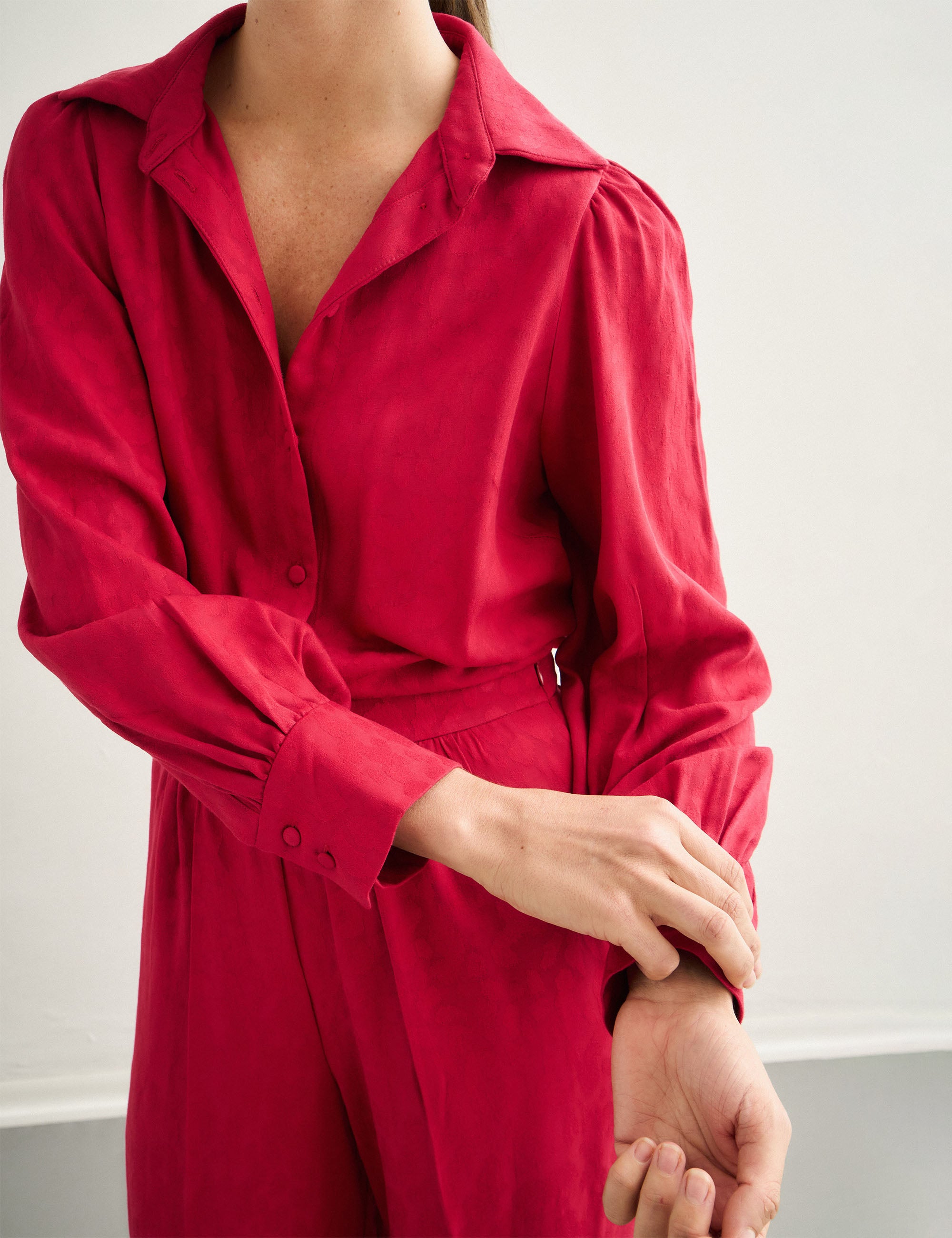 Camisa Sandra Jacquard Vermelho