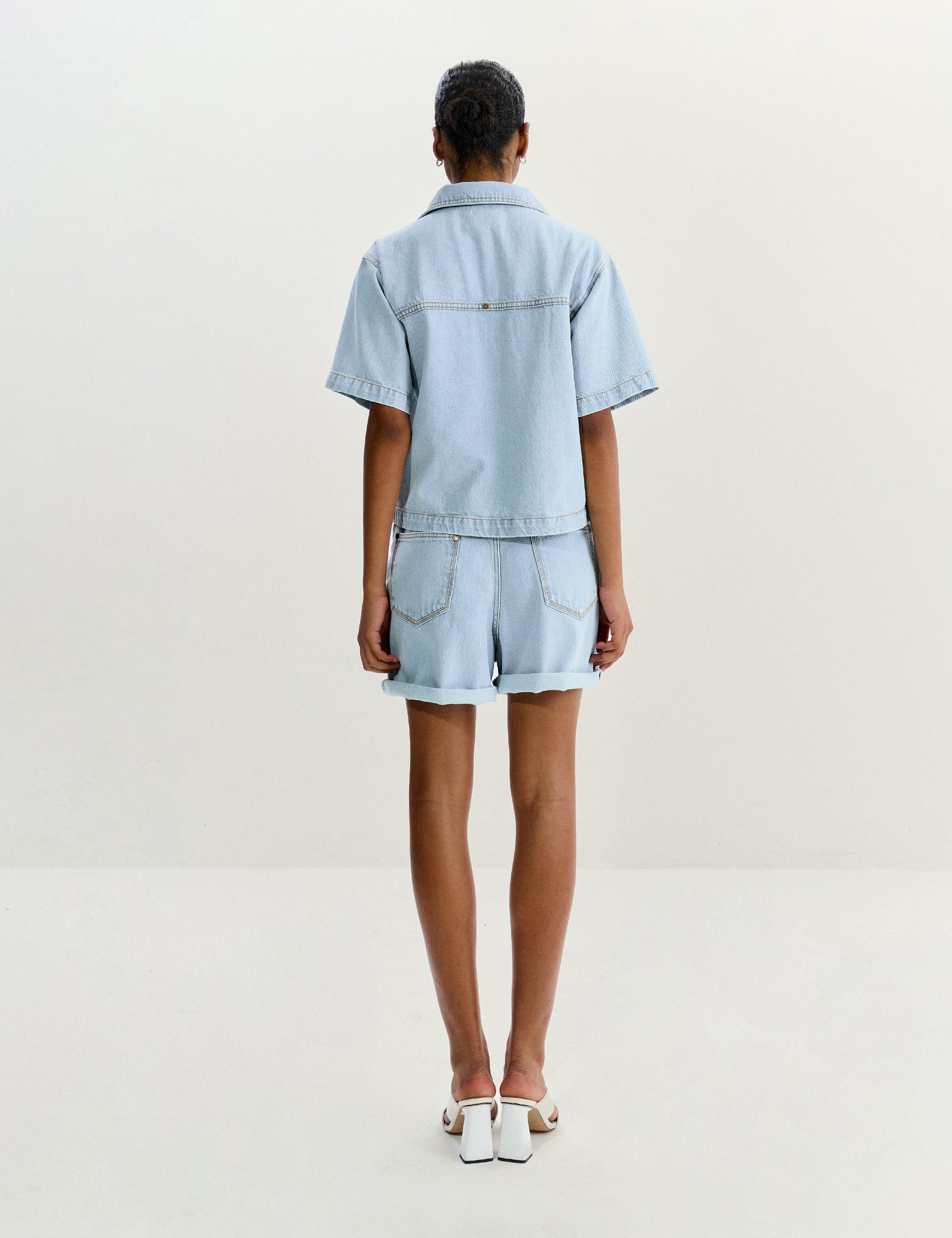 Shorts Thaissa Denim Jeans Claro