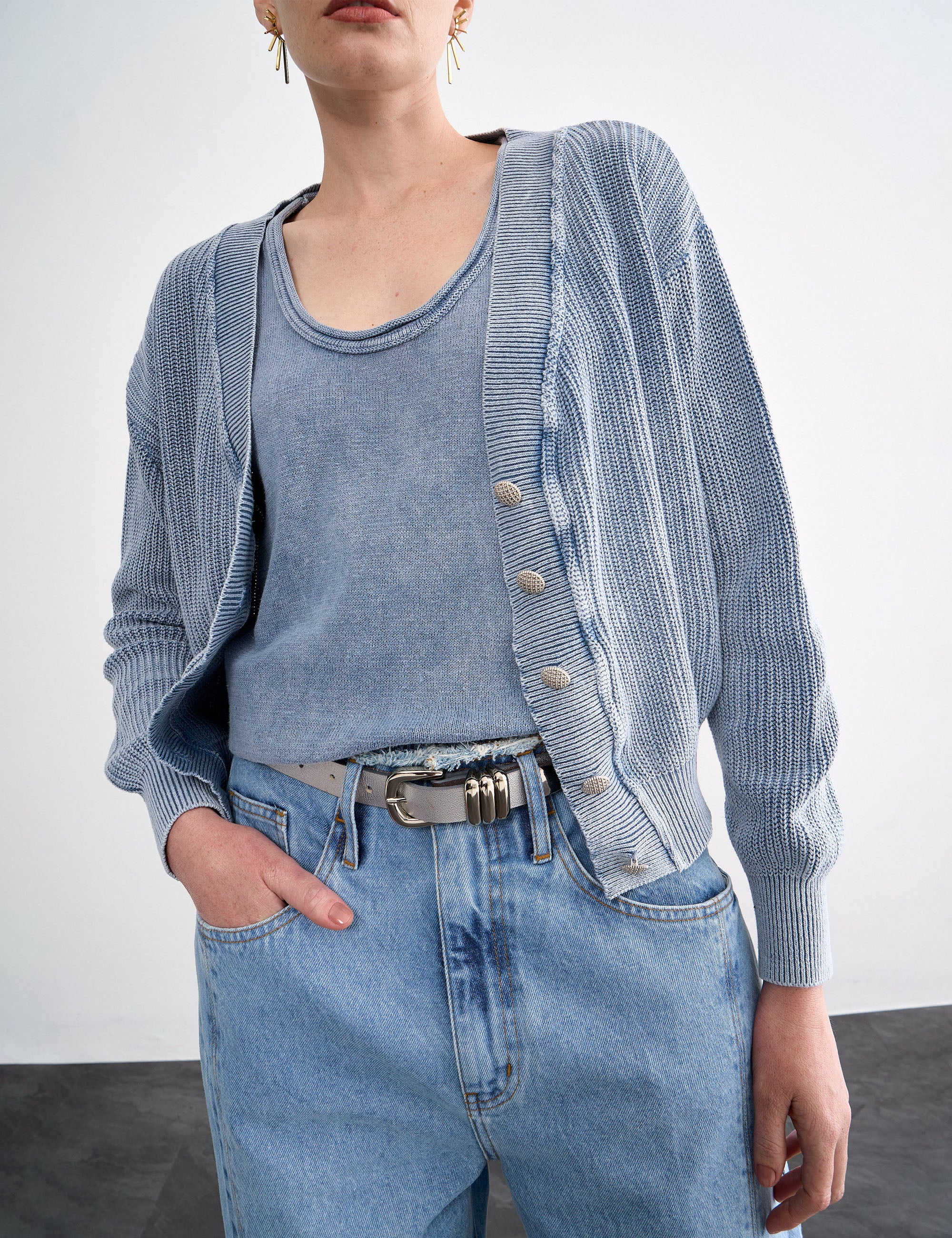 Cardigan Ava Azul Estonado