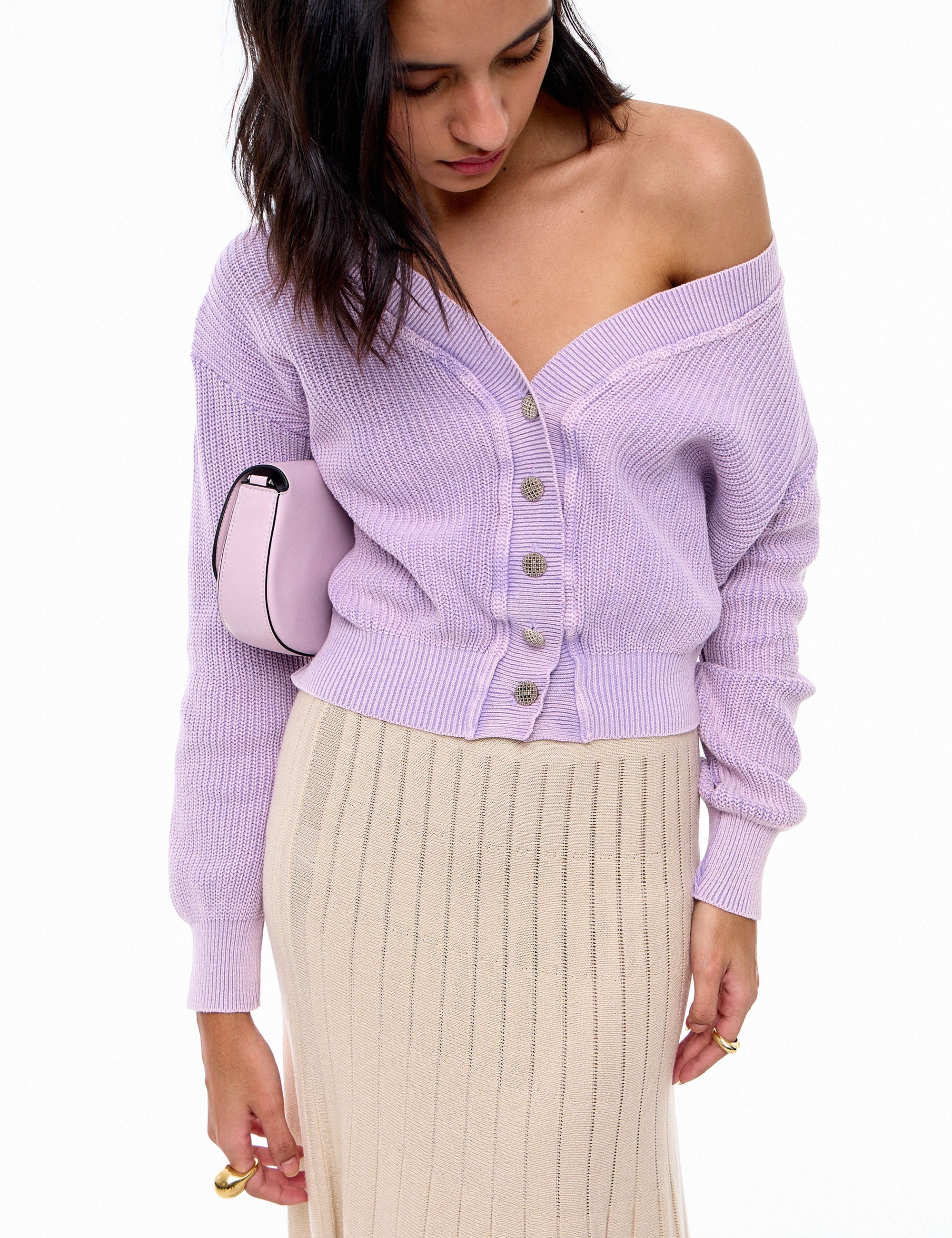 Cardigan Ava Rosa Estonado