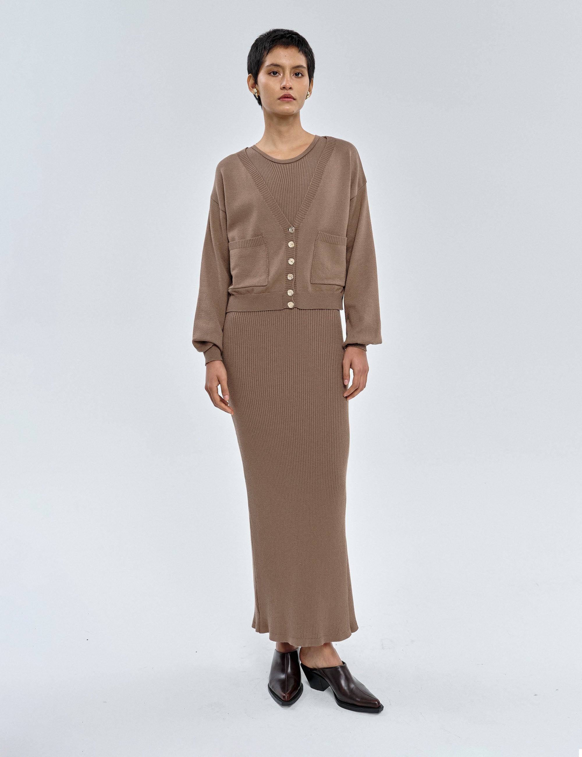 Cardigan Cibele Tricot Camelo